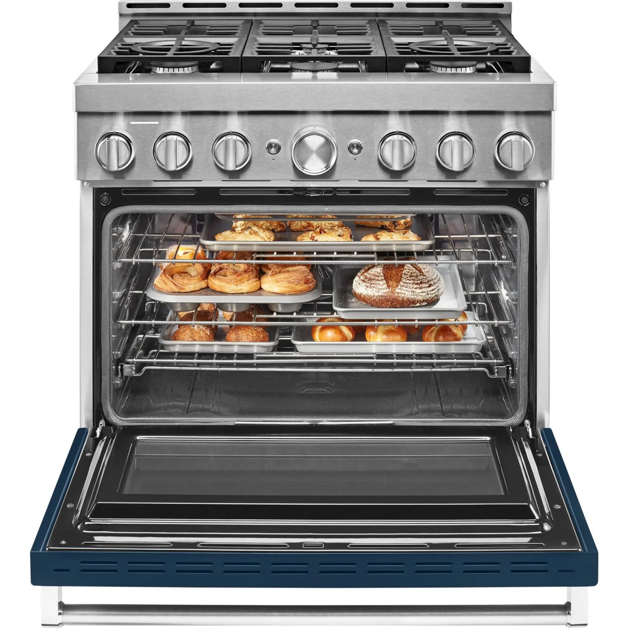 KitchenAid  36'' Smart Commercial-Style Gas Range with 6 Burners - Ink Blue (KFGC506JIB) - Image 41