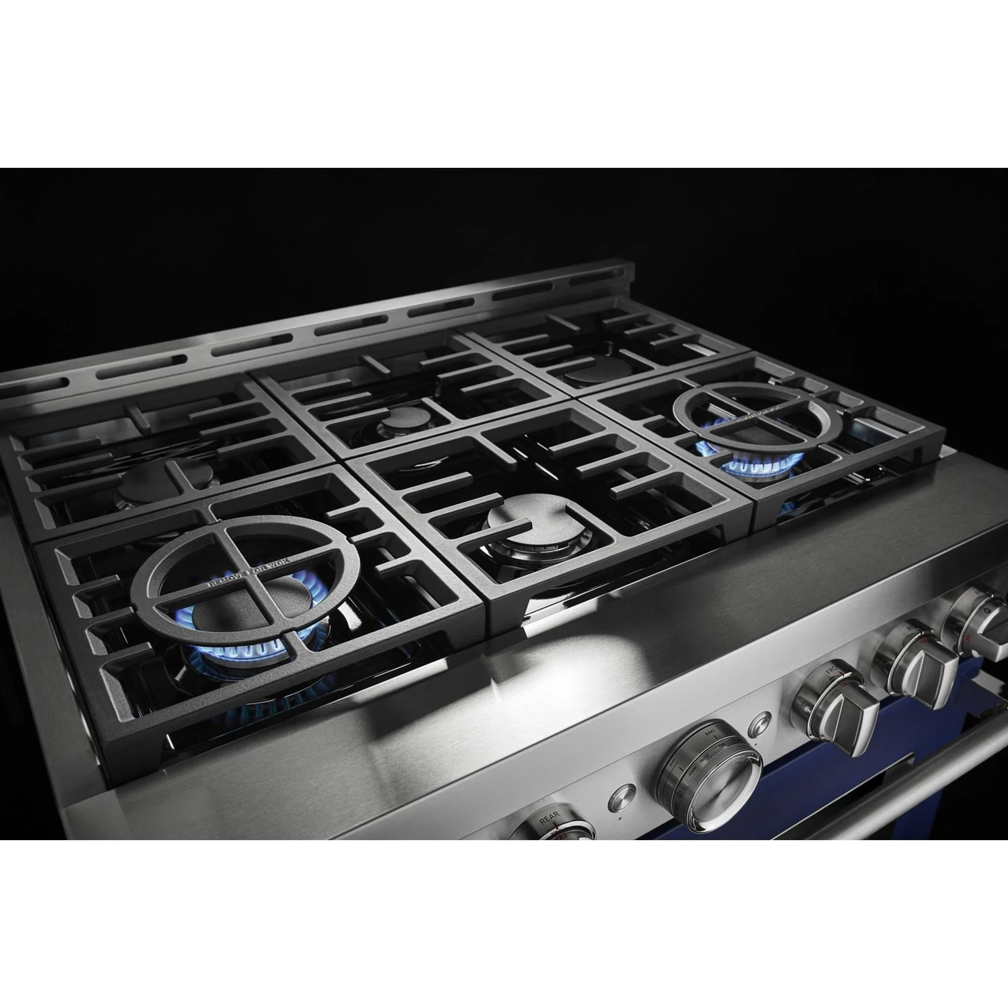 KitchenAid  36'' Smart Commercial-Style Gas Range with 6 Burners - Ink Blue (KFGC506JIB) - Image 42
