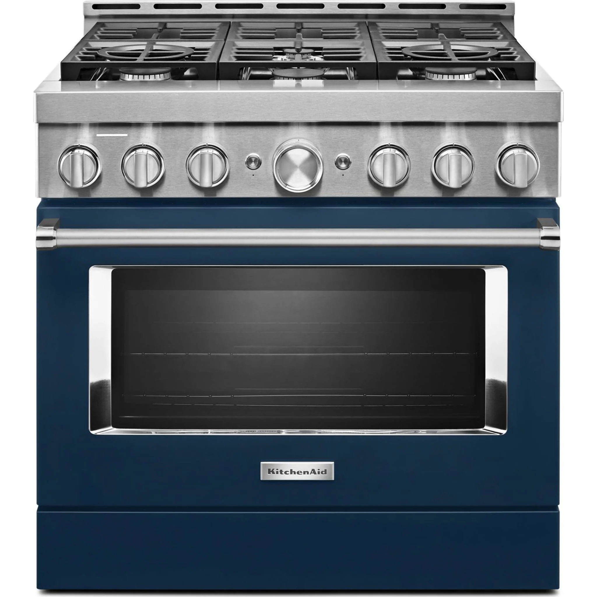 KitchenAid  36'' Smart Commercial-Style Gas Range with 6 Burners - Ink Blue (KFGC506JIB) - Image 46