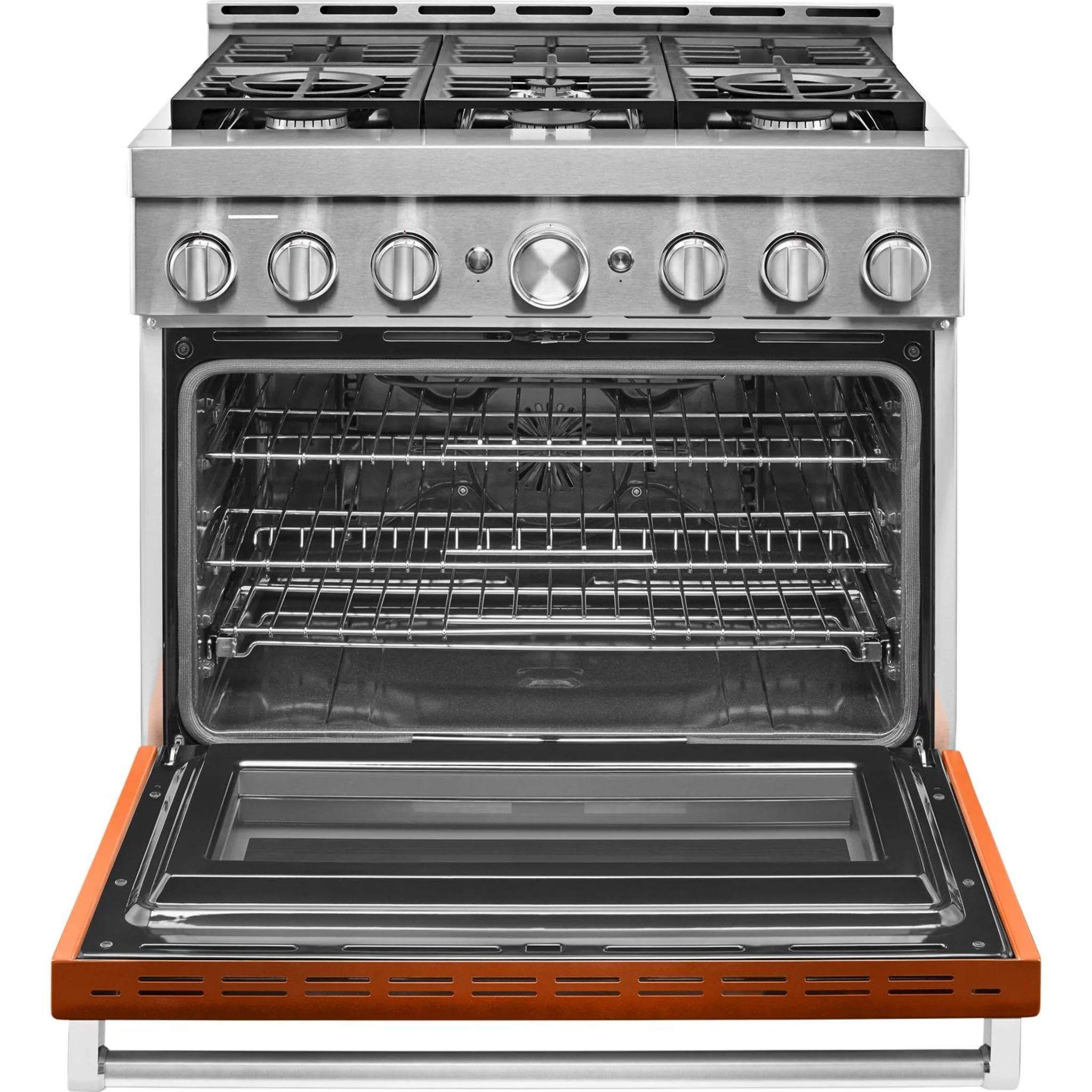 KitchenAid  36'' Smart Commercial-Style Gas Range with 6 Burners - Scorched Orange (KFGC506JSC) - Image 25