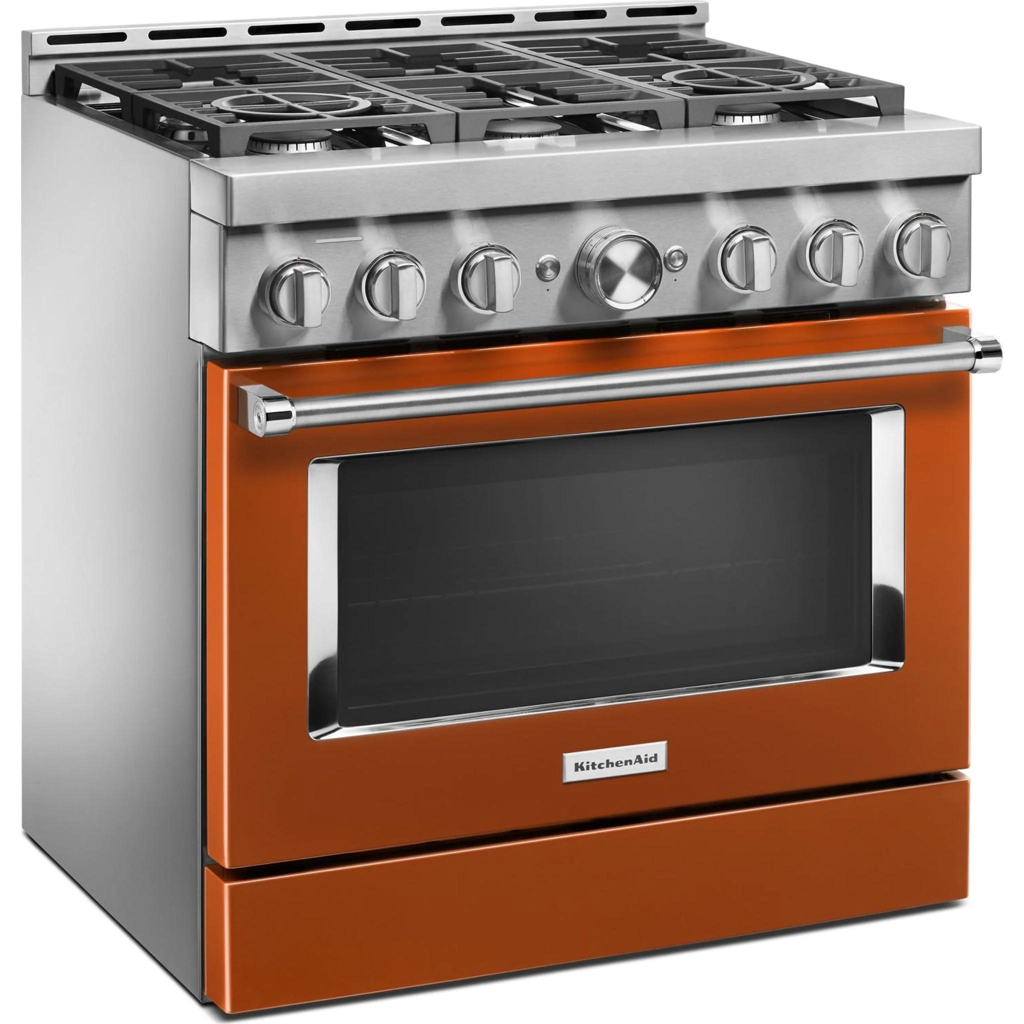 KitchenAid  36'' Smart Commercial-Style Gas Range with 6 Burners - Scorched Orange (KFGC506JSC) - Image 27