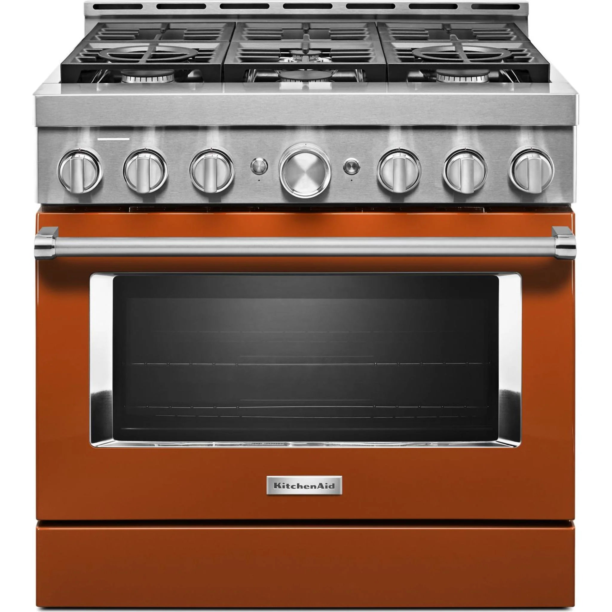 KitchenAid  36'' Smart Commercial-Style Gas Range with 6 Burners - Scorched Orange (KFGC506JSC) - Image 3