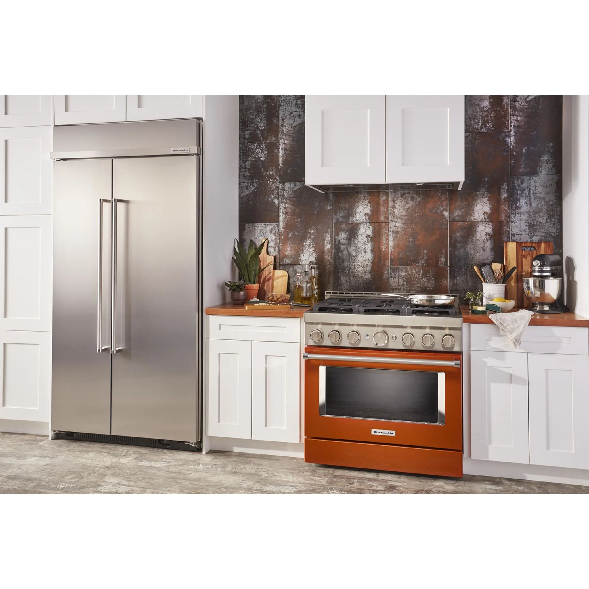 KitchenAid  36'' Smart Commercial-Style Gas Range with 6 Burners - Scorched Orange (KFGC506JSC) - Image 47
