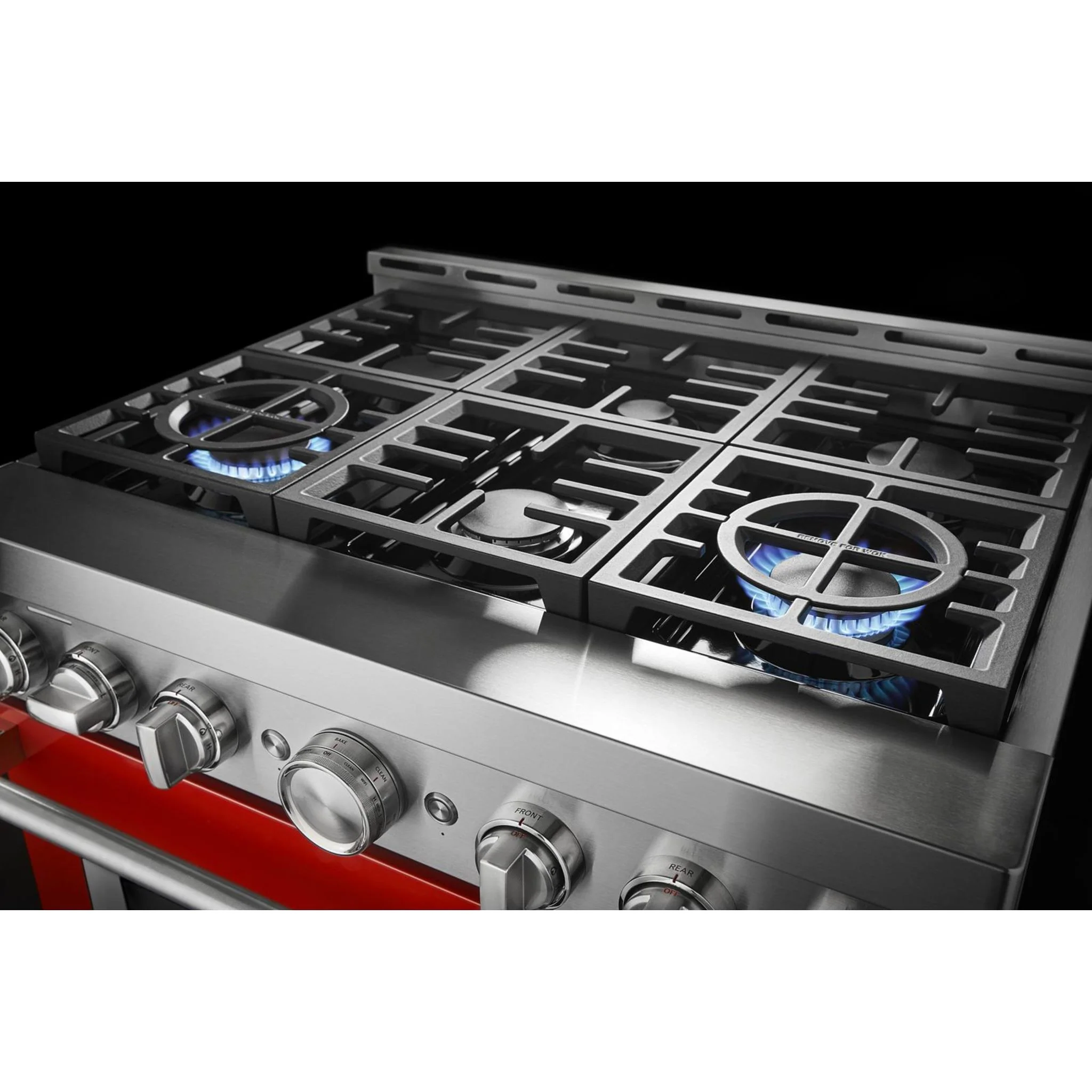 KitchenAid  36'' Smart Commercial-Style Gas Range with 6 Burners - Scorched Orange (KFGC506JSC) - Image 6