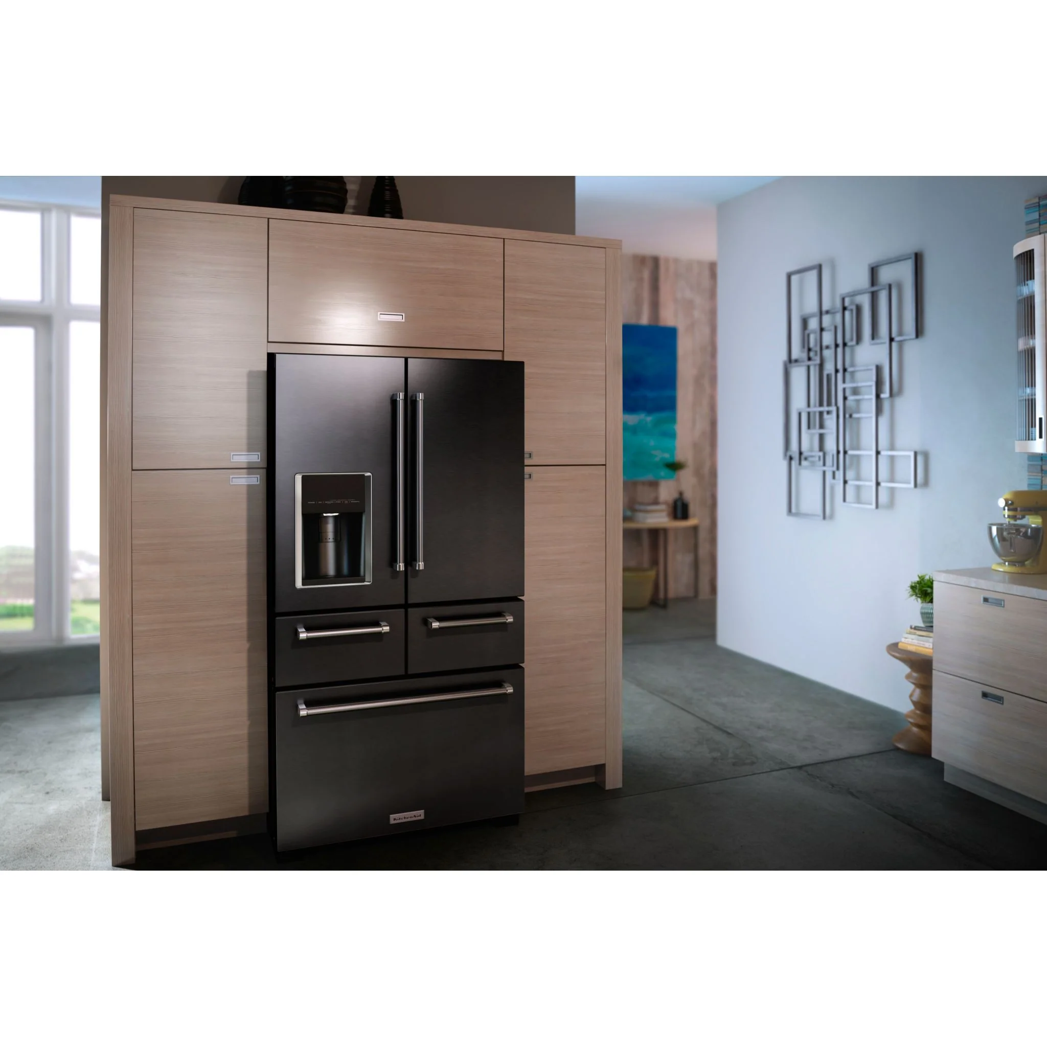 KitchenAid 25.8 Cu. Ft. 36" Multi-Door Freestanding Refrigerator with Platinum Interior Design and PrintShieldFinish -Black Stainless (KRMF706EBS) - Image 13