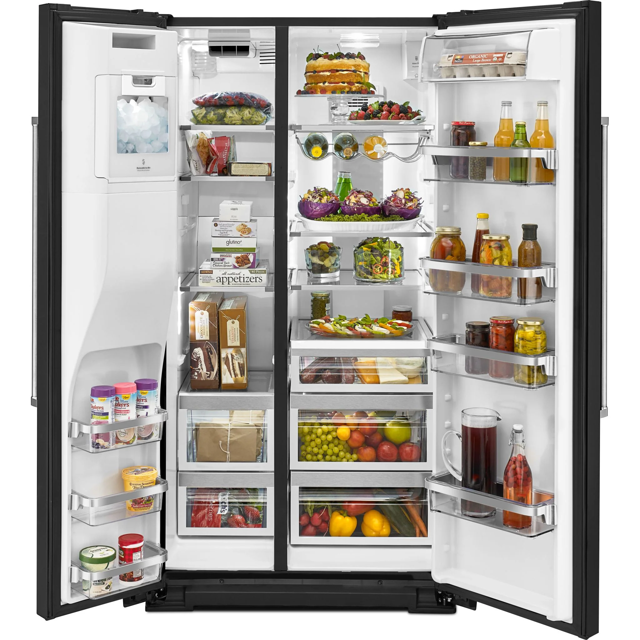 KitchenAid 25.8 Cu. Ft. 36" Multi-Door Freestanding Refrigerator with Platinum Interior Design and PrintShieldFinish -Black Stainless (KRMF706EBS) - Image 24