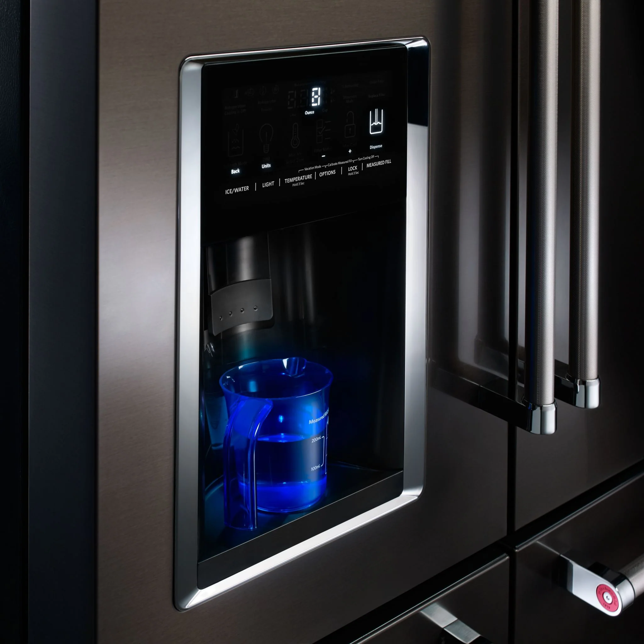 KitchenAid 25.8 Cu. Ft. 36" Multi-Door Freestanding Refrigerator with Platinum Interior Design and PrintShieldFinish -Black Stainless (KRMF706EBS) - Image 25
