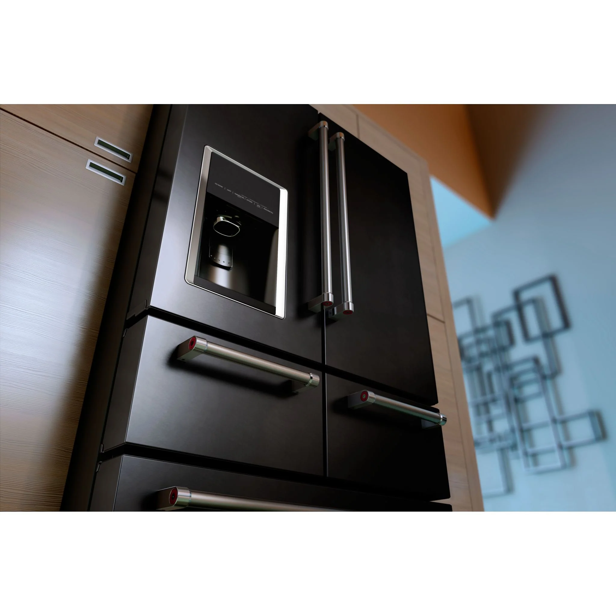 KitchenAid 25.8 Cu. Ft. 36" Multi-Door Freestanding Refrigerator with Platinum Interior Design and PrintShieldFinish -Black Stainless (KRMF706EBS) - Image 4