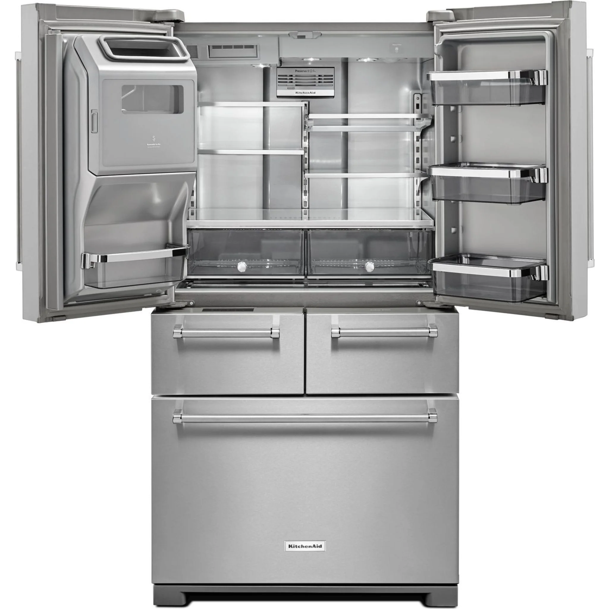 KitchenAid 25.8 Cu. Ft. 36" Multi-Door Freestanding Refrigerator with Platinum Interior Design -Stainless Steel (KRMF706ESS) - Image 25