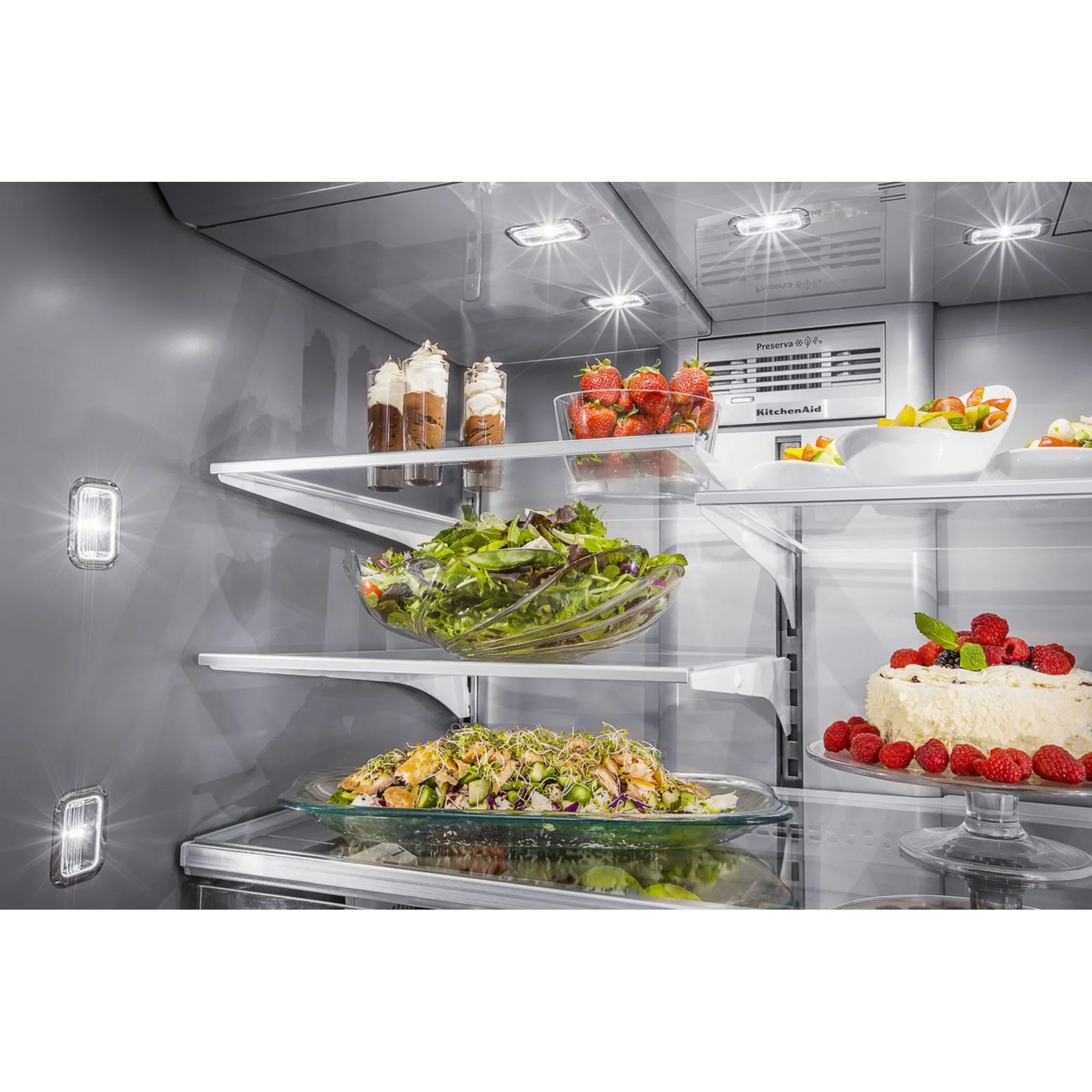 KitchenAid 25.8 Cu. Ft. 36" Multi-Door Freestanding Refrigerator with Platinum Interior Design -Stainless Steel (KRMF706ESS) - Image 6