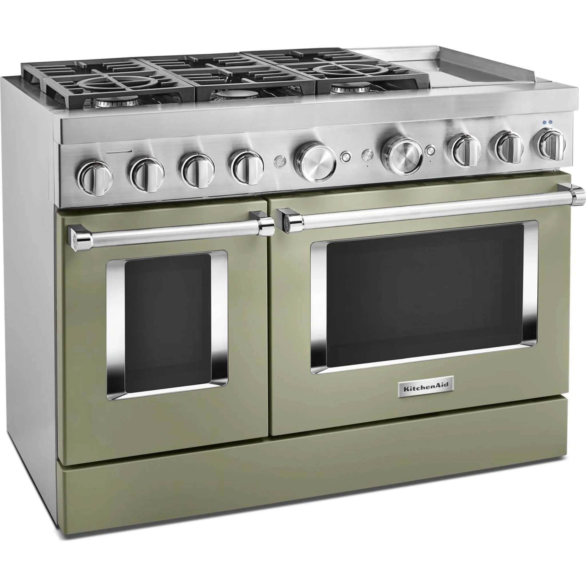 KitchenAid  48'' Smart Commercial-Style Dual Fuel Range with Griddle - Avocado Cream (KFDC558JAV) - Image 31