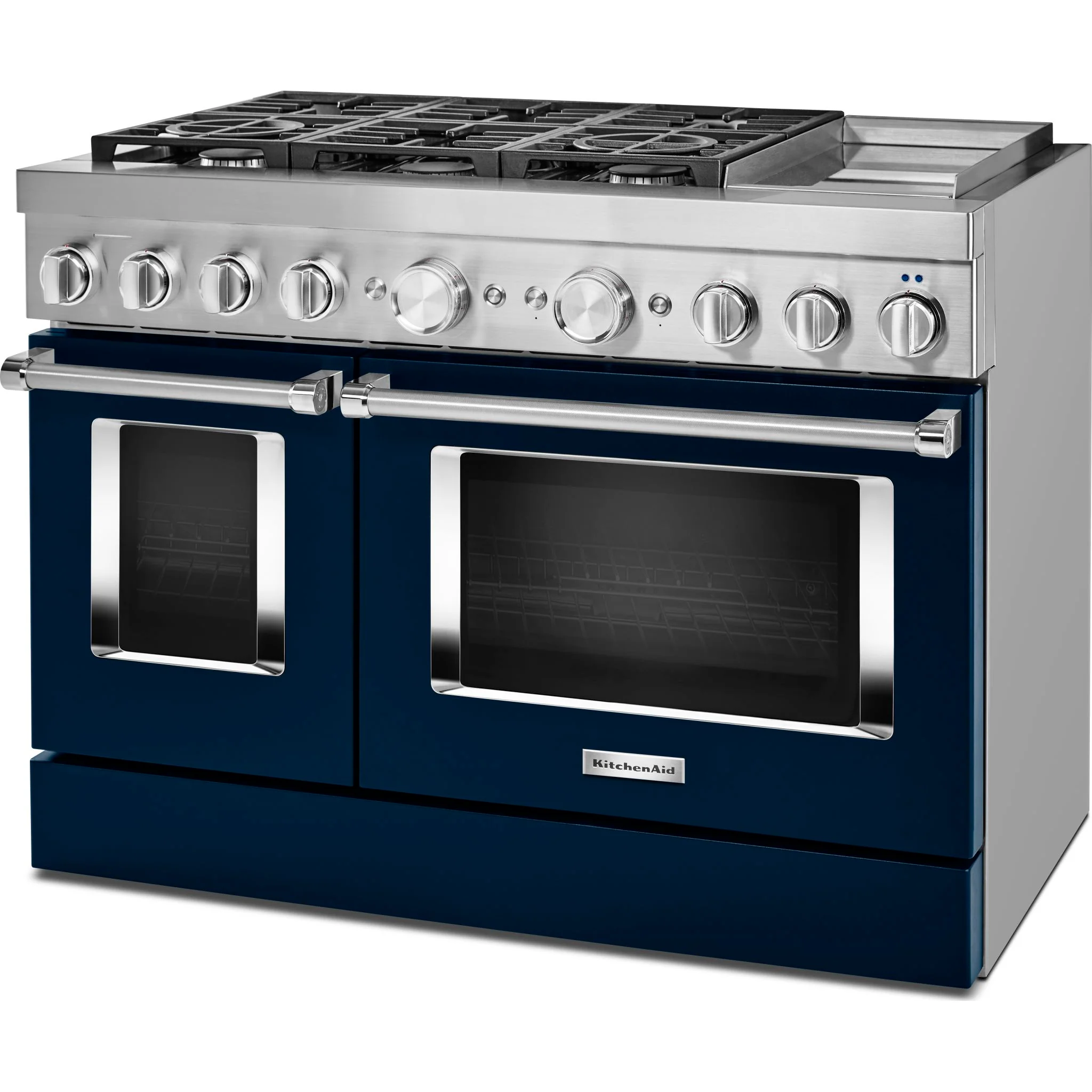KitchenAid  48'' Smart Commercial-Style Dual Fuel Range with Griddle - Ink Blue (KFDC558JIB) - Image 2