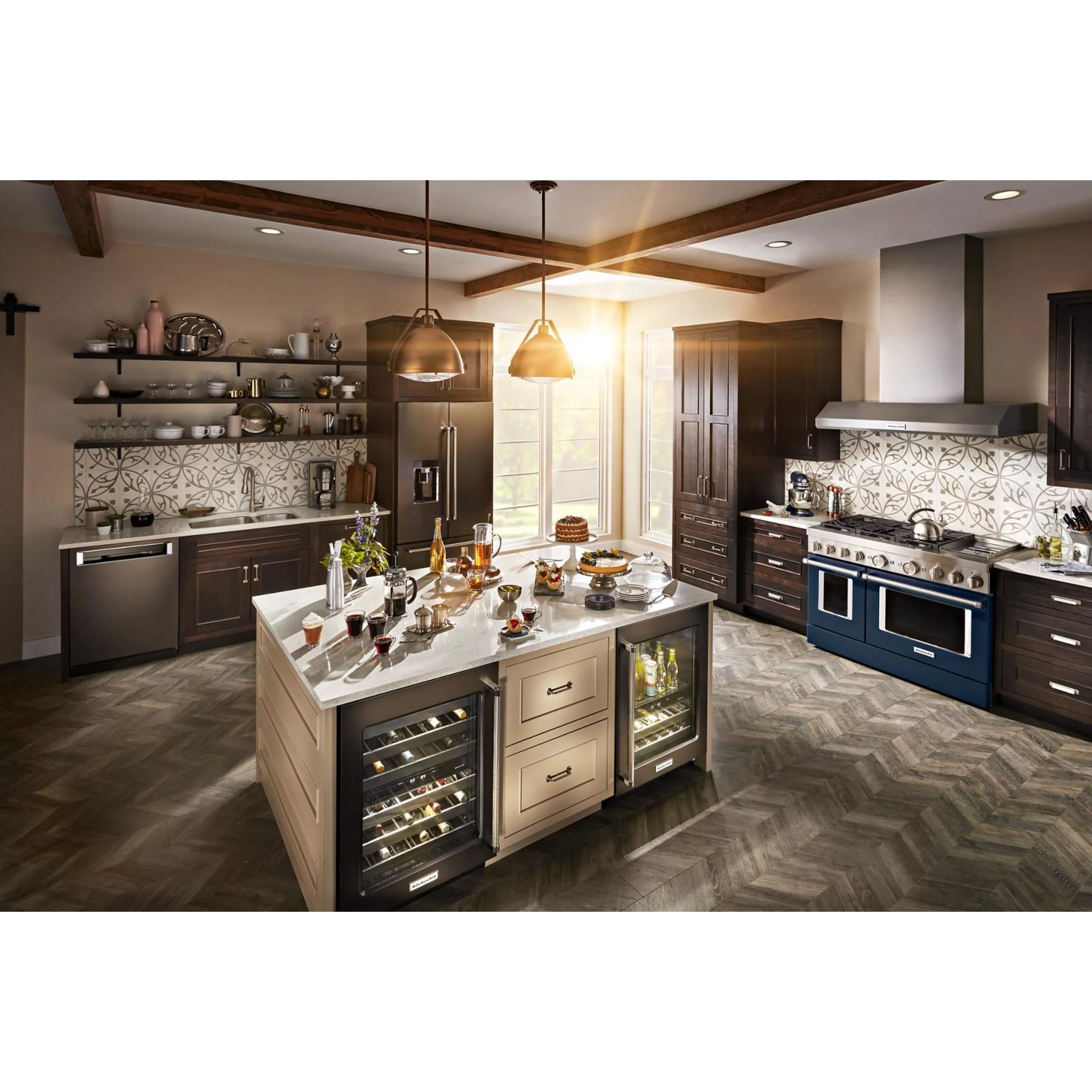 KitchenAid  48'' Smart Commercial-Style Dual Fuel Range with Griddle - Ink Blue (KFDC558JIB) - Image 20