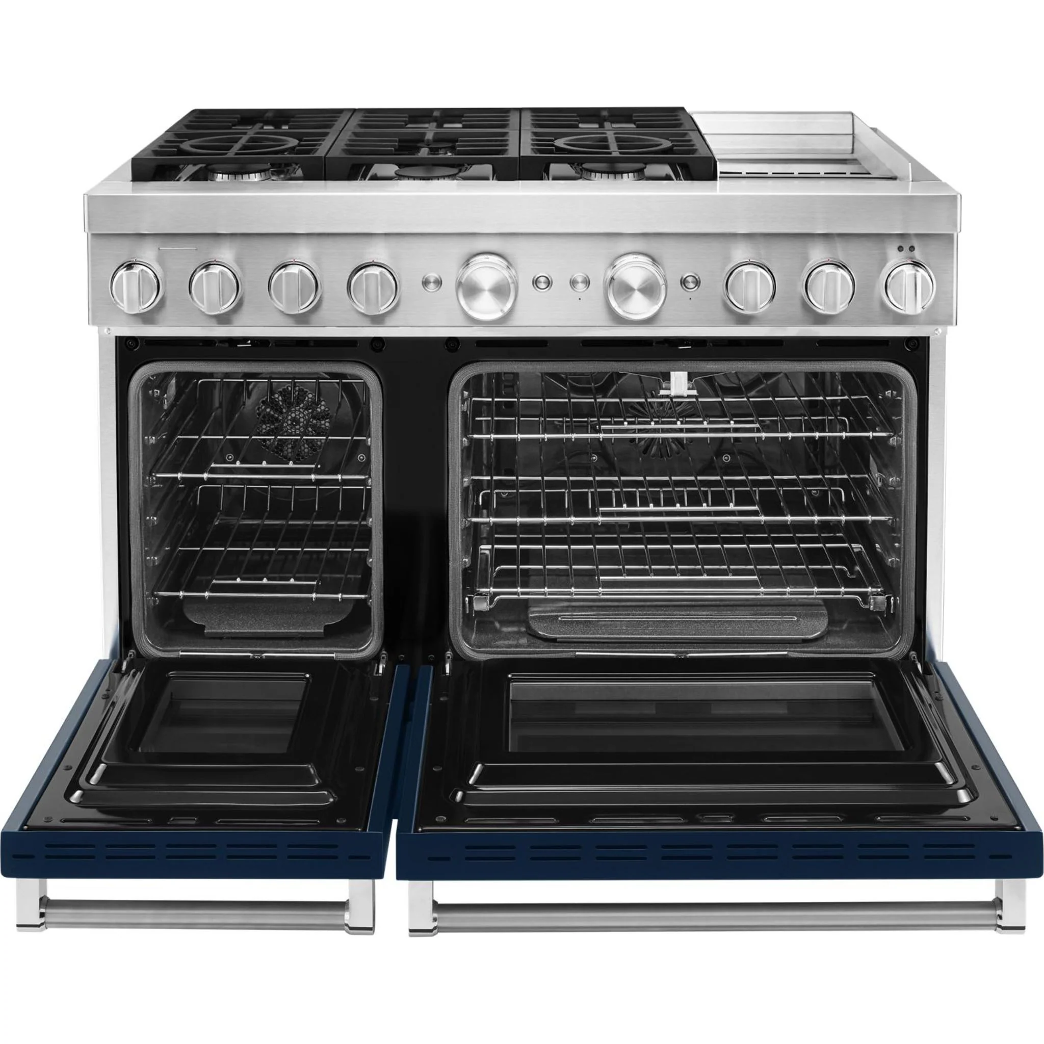 KitchenAid  48'' Smart Commercial-Style Dual Fuel Range with Griddle - Ink Blue (KFDC558JIB) - Image 35