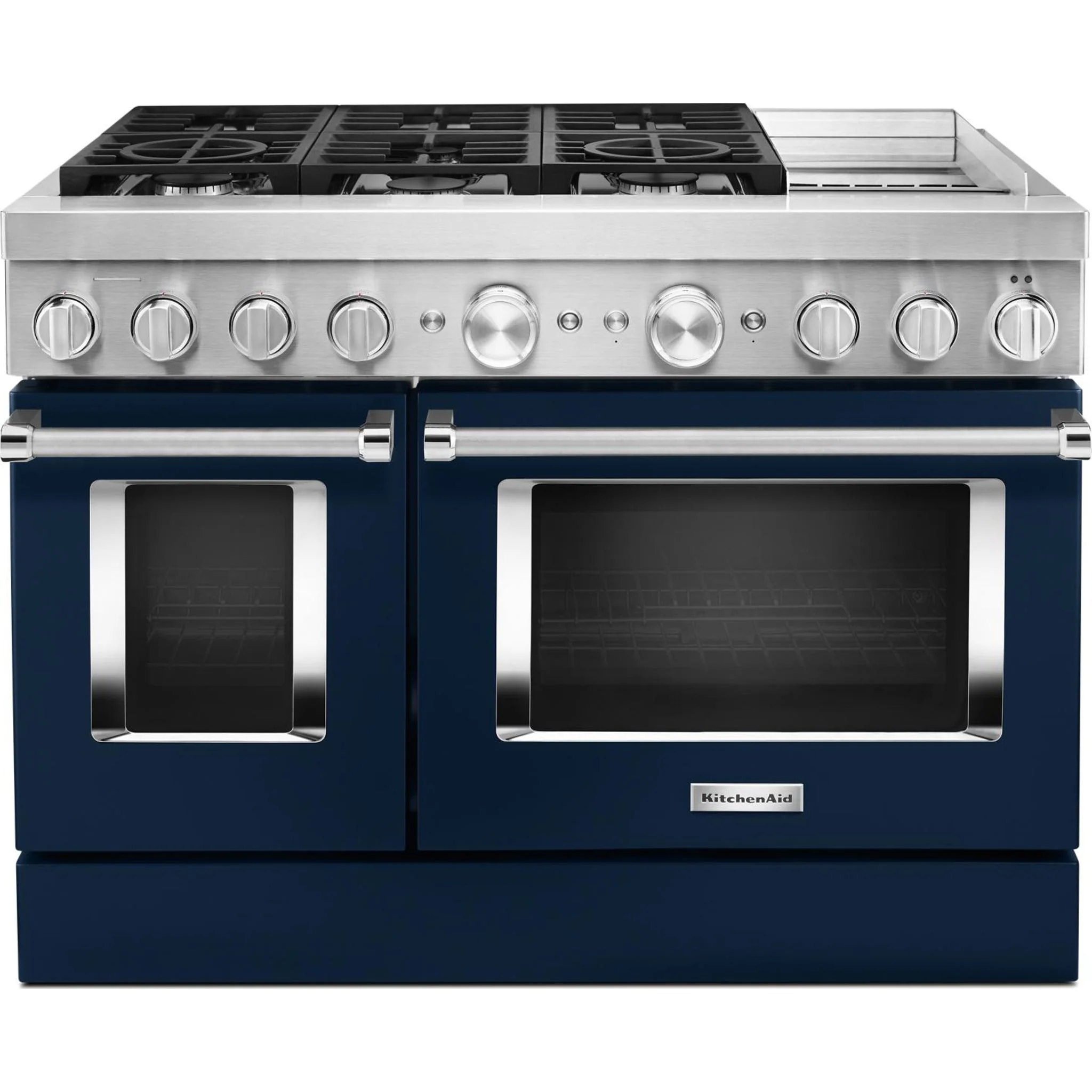KitchenAid  48'' Smart Commercial-Style Dual Fuel Range with Griddle - Ink Blue (KFDC558JIB) - Image 52