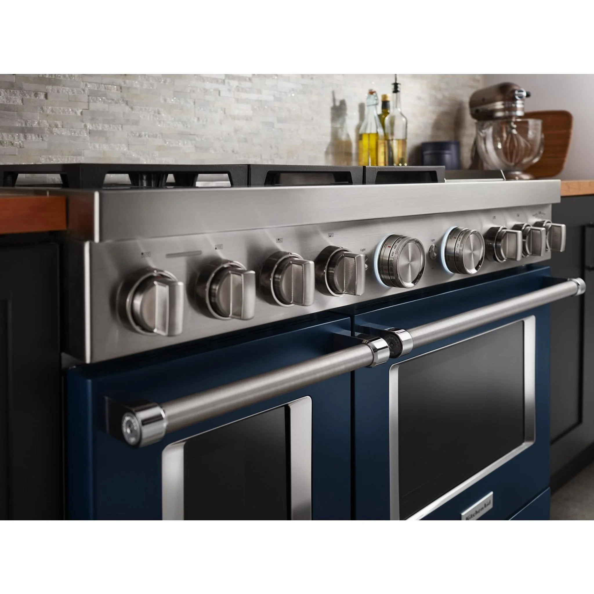 KitchenAid  48'' Smart Commercial-Style Dual Fuel Range with Griddle - Ink Blue (KFDC558JIB) - Image 60