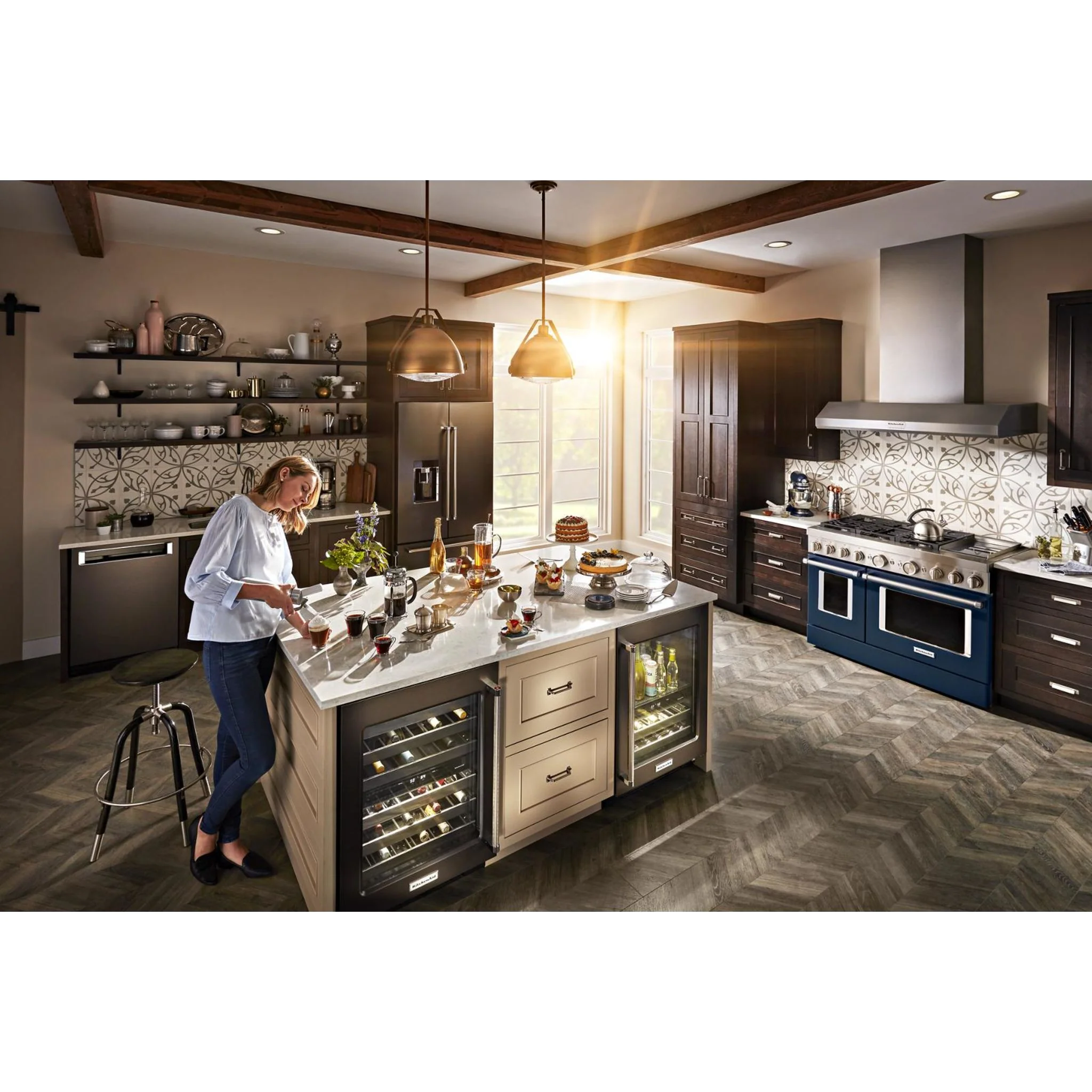 KitchenAid  48'' Smart Commercial-Style Dual Fuel Range with Griddle - Ink Blue (KFDC558JIB) - Image 62