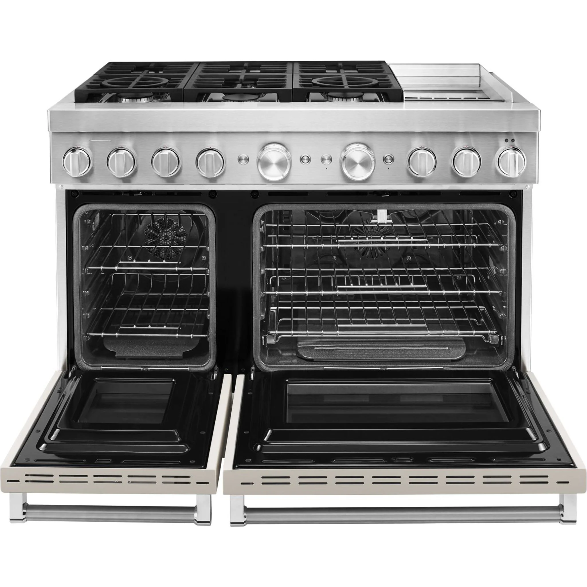 KitchenAid  48'' Smart Commercial-Style Dual Fuel Range with Griddle - Milkshake (KFDC558JMH) - Image 26