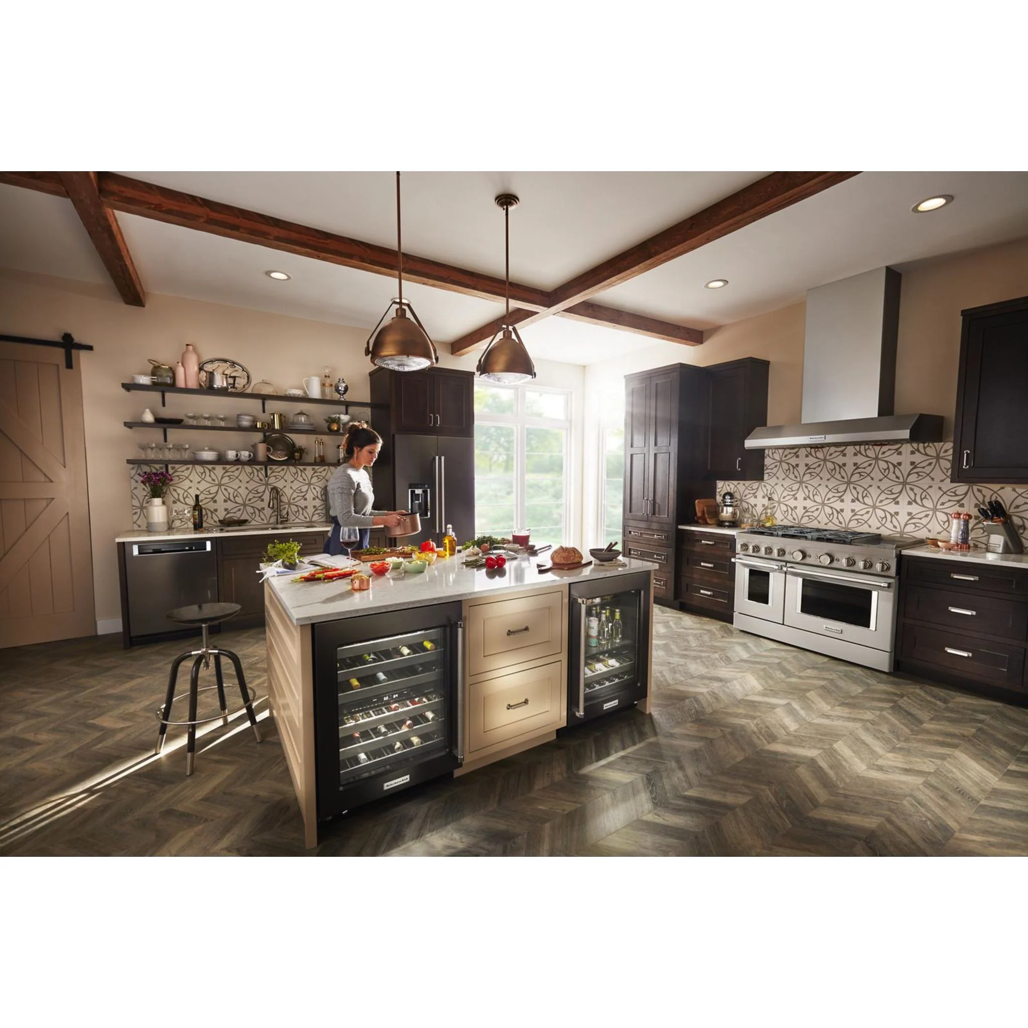KitchenAid  48'' Smart Commercial-Style Dual Fuel Range with Griddle - Milkshake (KFDC558JMH) - Image 66