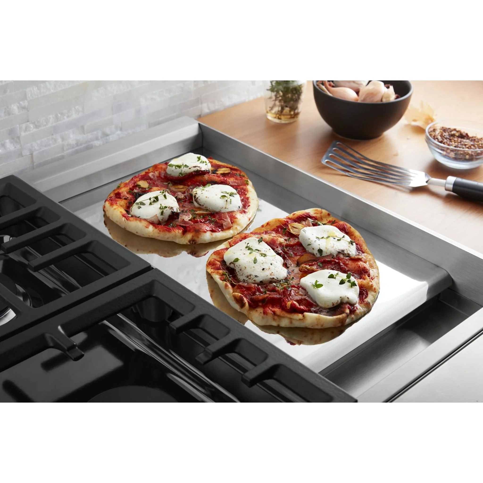 KitchenAid  48'' Smart Commercial-Style Dual Fuel Range with Griddle - Scorched Orange (KFDC558JSC) - Image 28