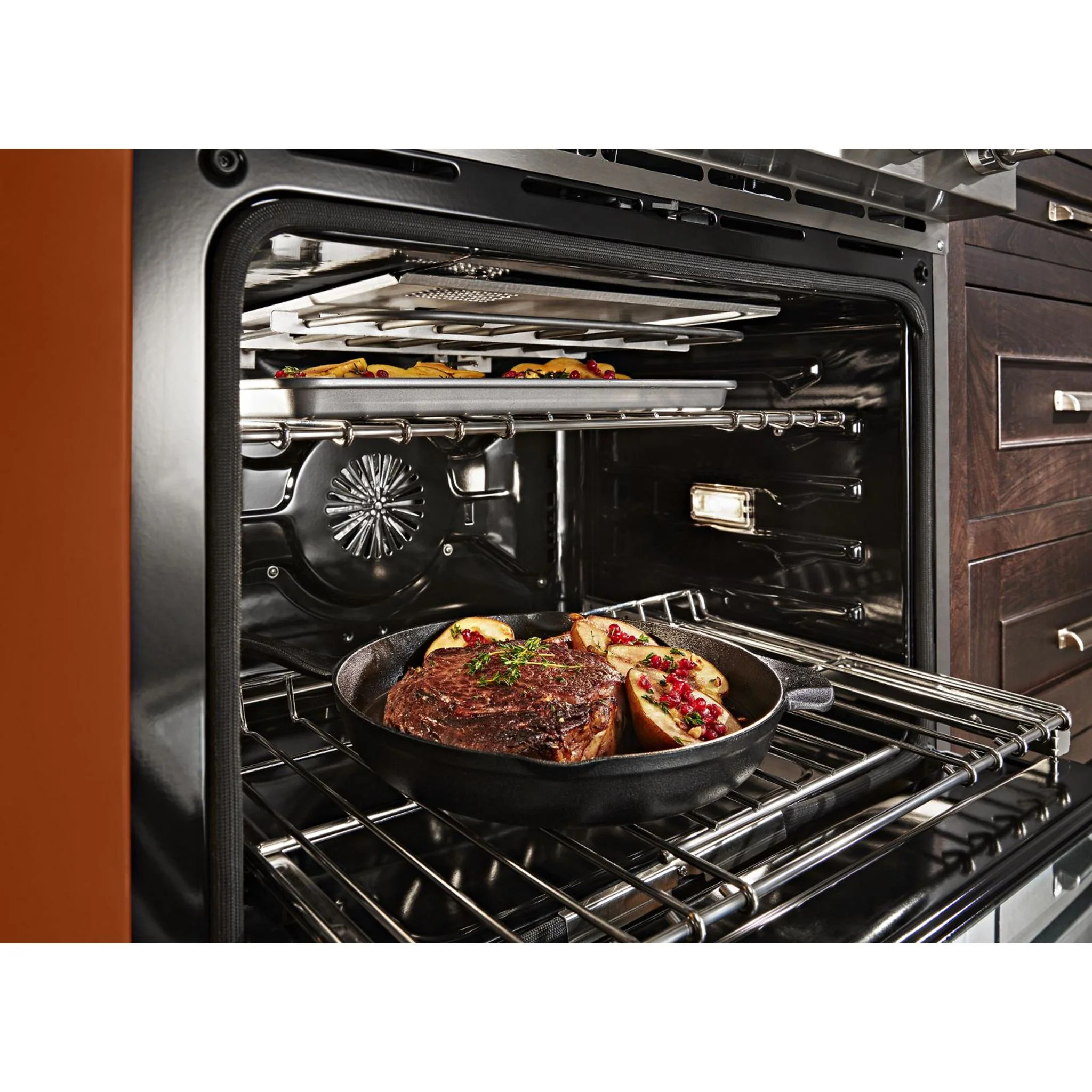 KitchenAid  48'' Smart Commercial-Style Dual Fuel Range with Griddle - Scorched Orange (KFDC558JSC) - Image 58