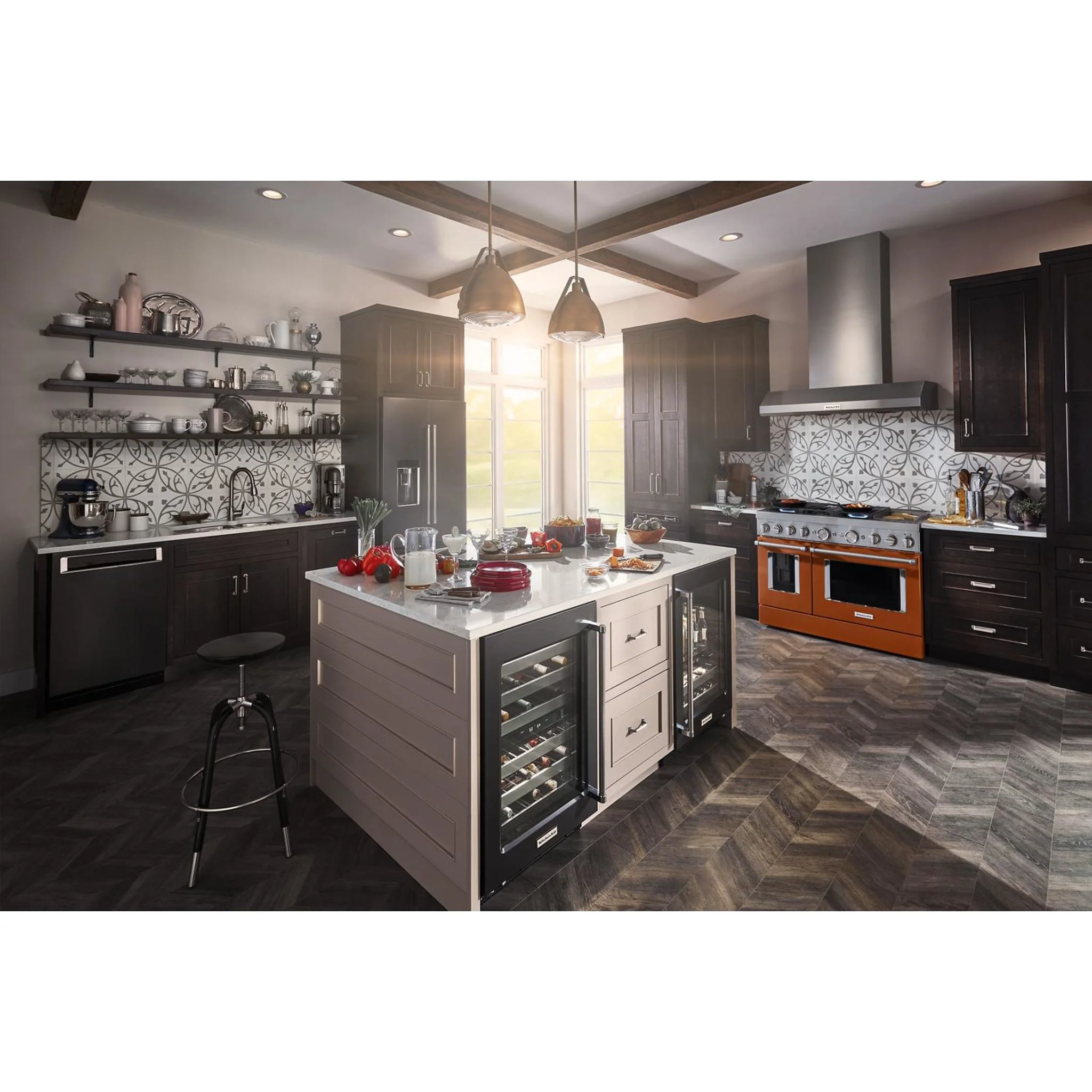 KitchenAid  48'' Smart Commercial-Style Dual Fuel Range with Griddle - Scorched Orange (KFDC558JSC) - Image 61