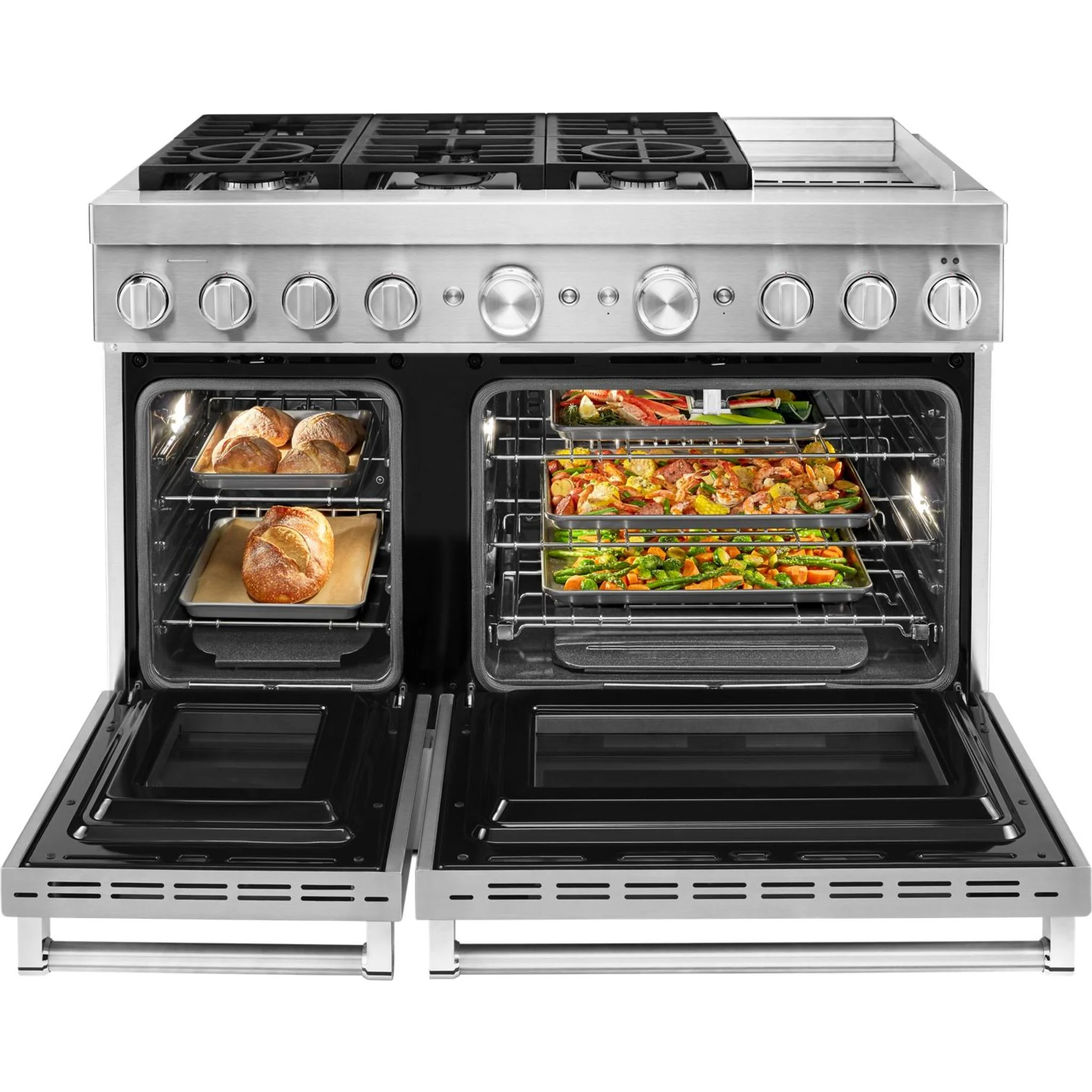 KitchenAid  48'' Smart Commercial-Style Dual Fuel Range with Griddle - Stainless Steel (KFDC558JSS) - Image 12