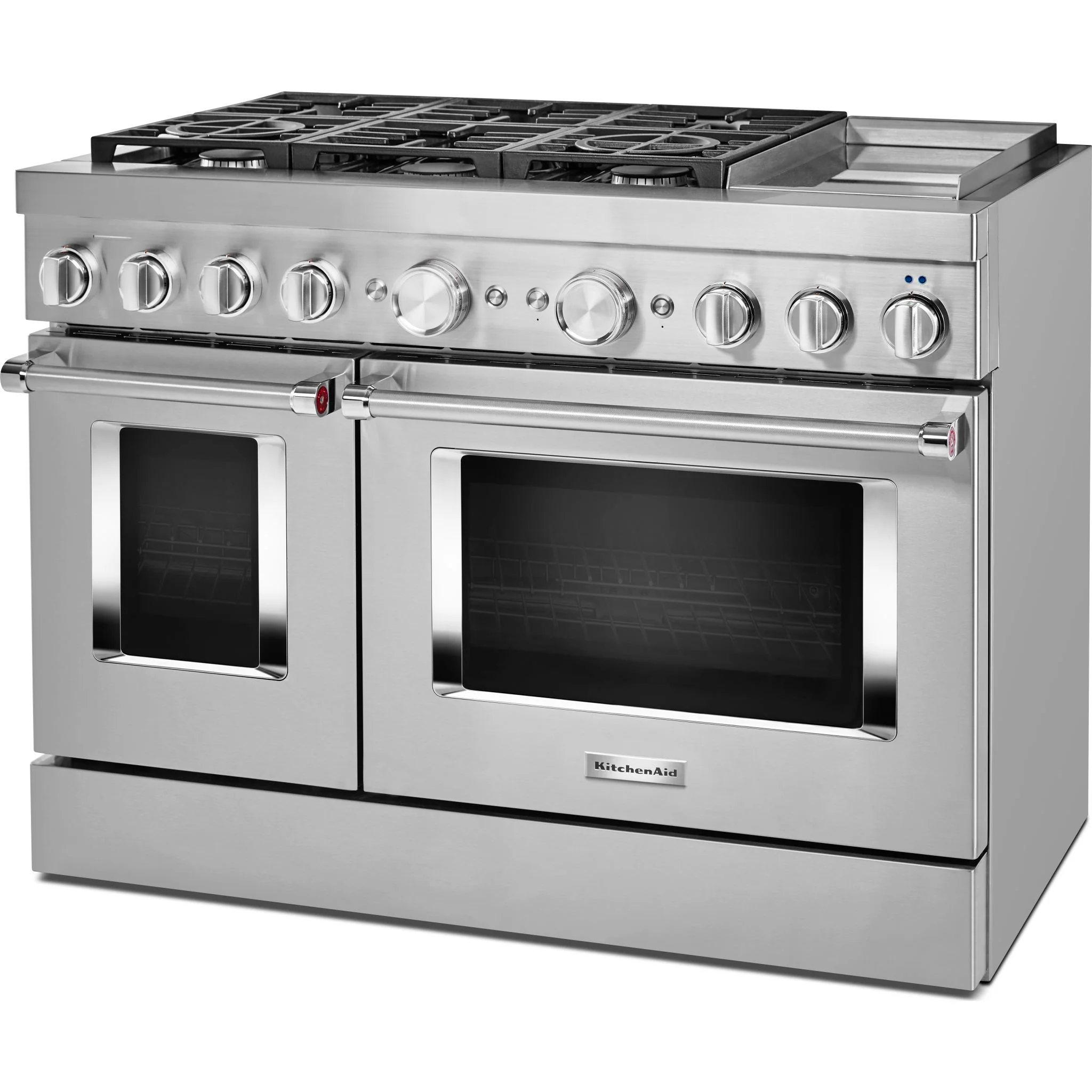 KitchenAid  48'' Smart Commercial-Style Dual Fuel Range with Griddle - Stainless Steel (KFDC558JSS) - Image 2