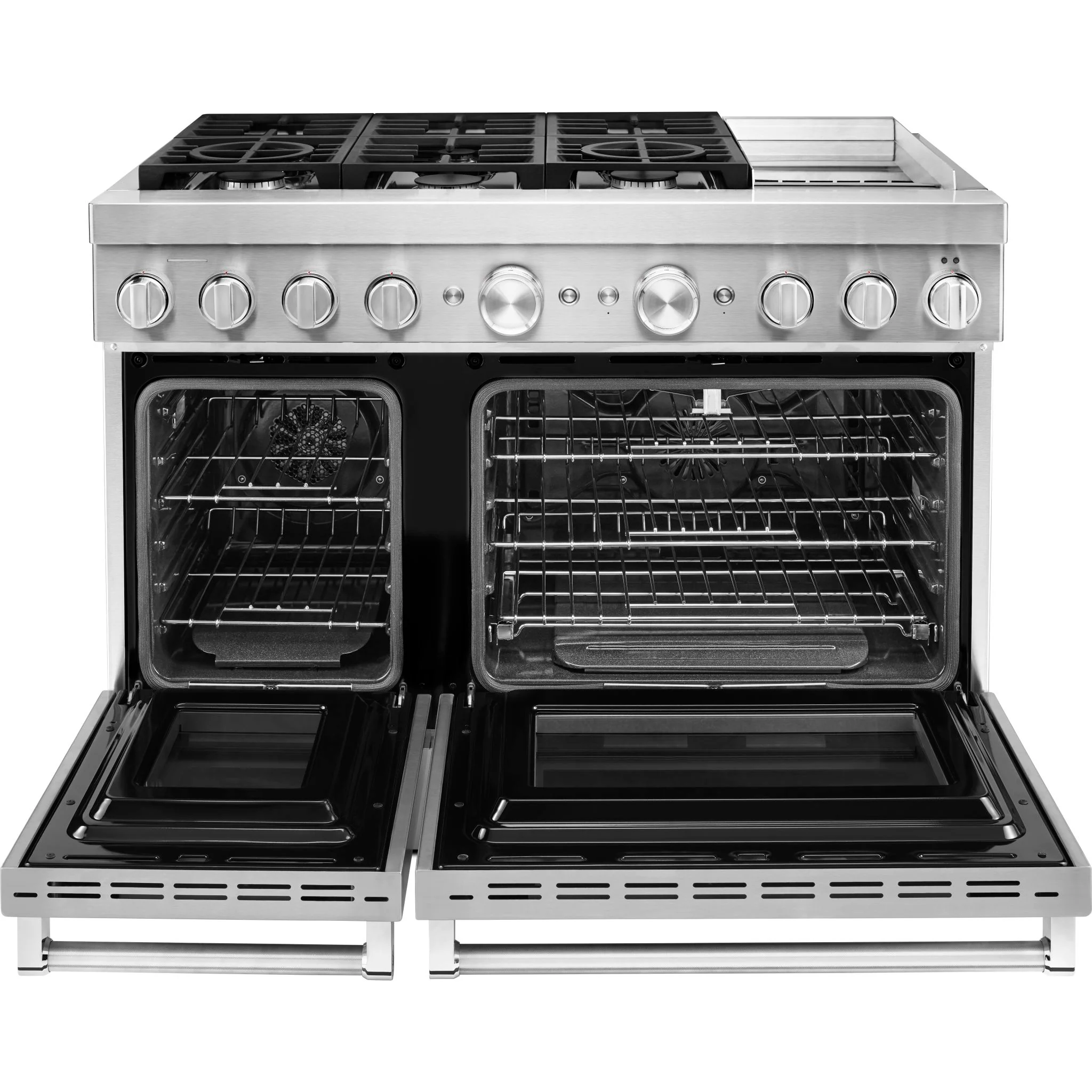 KitchenAid  48'' Smart Commercial-Style Dual Fuel Range with Griddle - Stainless Steel (KFDC558JSS) - Image 4