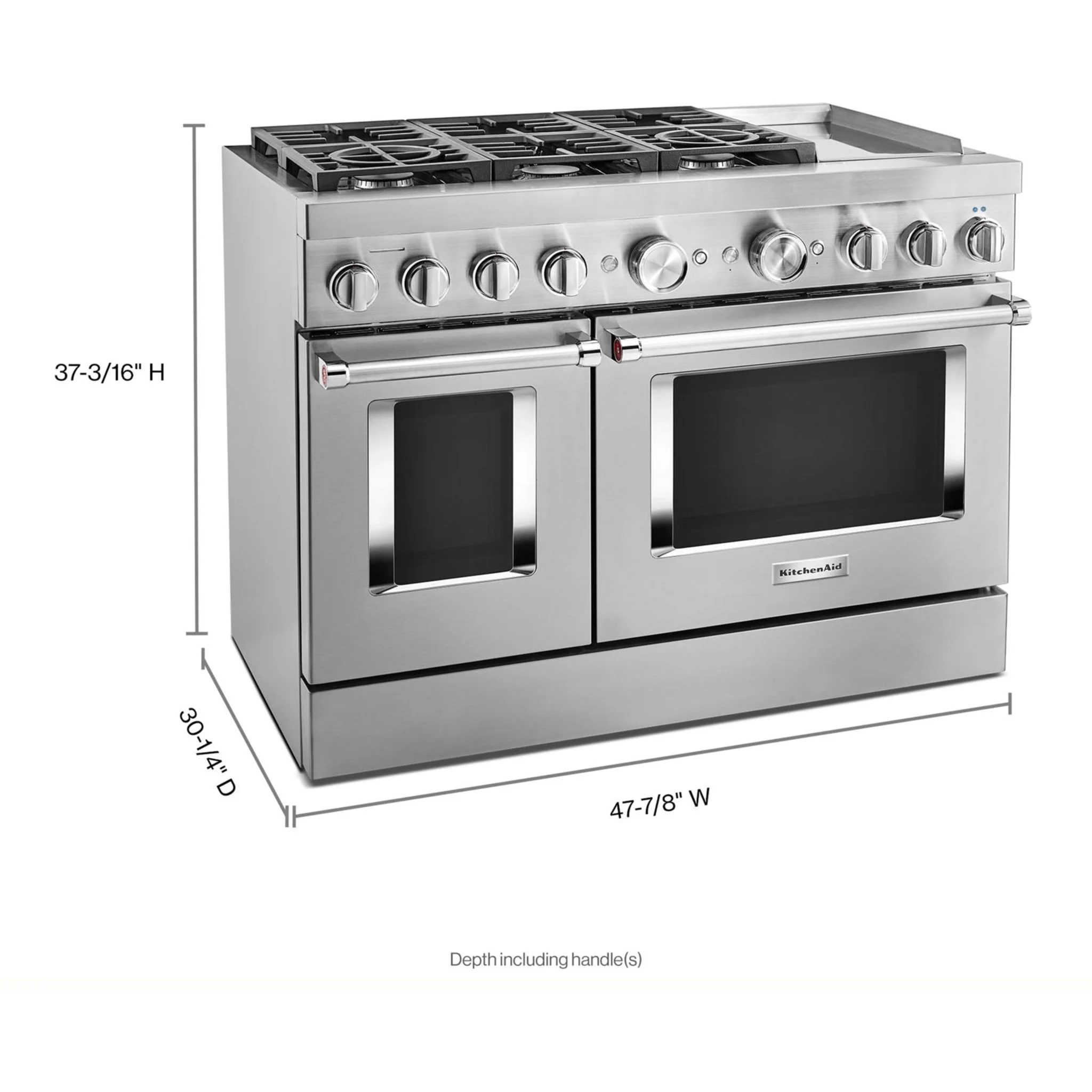 KitchenAid  48'' Smart Commercial-Style Dual Fuel Range with Griddle - Stainless Steel (KFDC558JSS) - Image 58