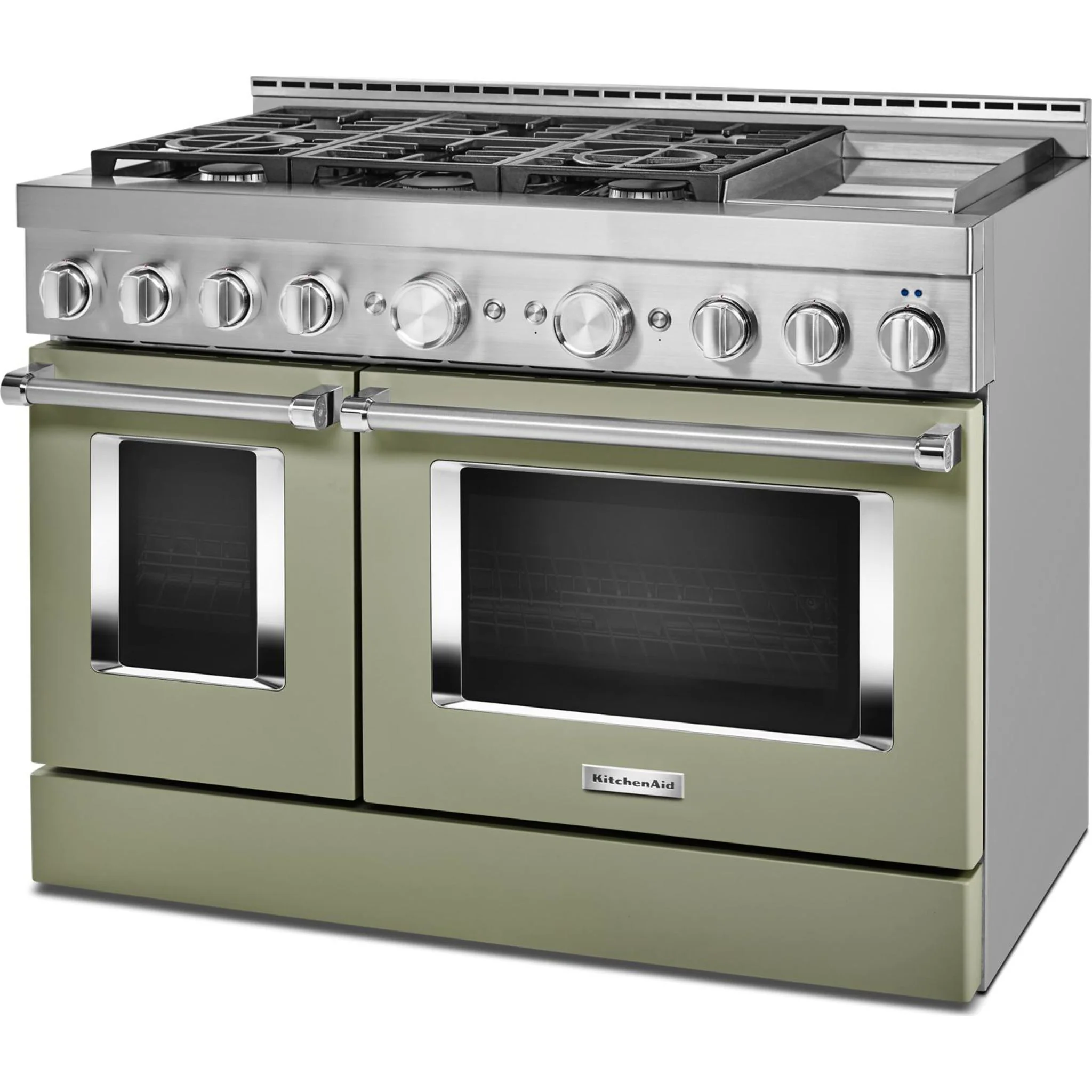 KitchenAid  48'' Smart Commercial-Style Gas Range with Griddle - Avocado Cream (KFGC558JAV) - Image 16