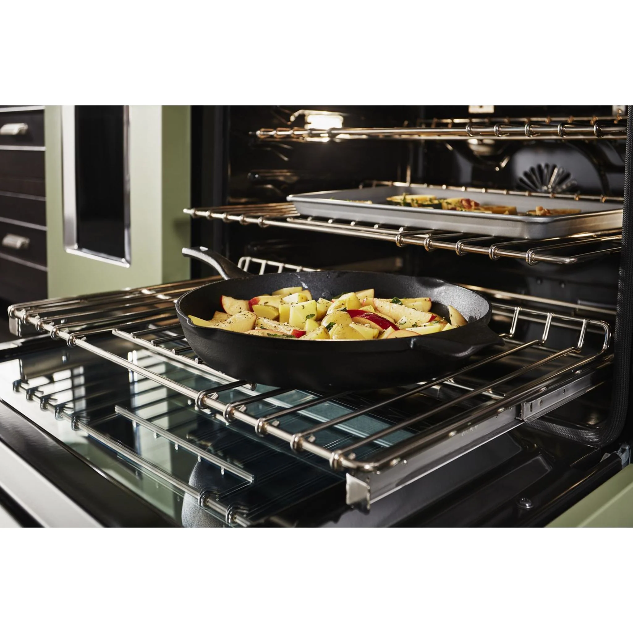 KitchenAid  48'' Smart Commercial-Style Gas Range with Griddle - Avocado Cream (KFGC558JAV) - Image 4
