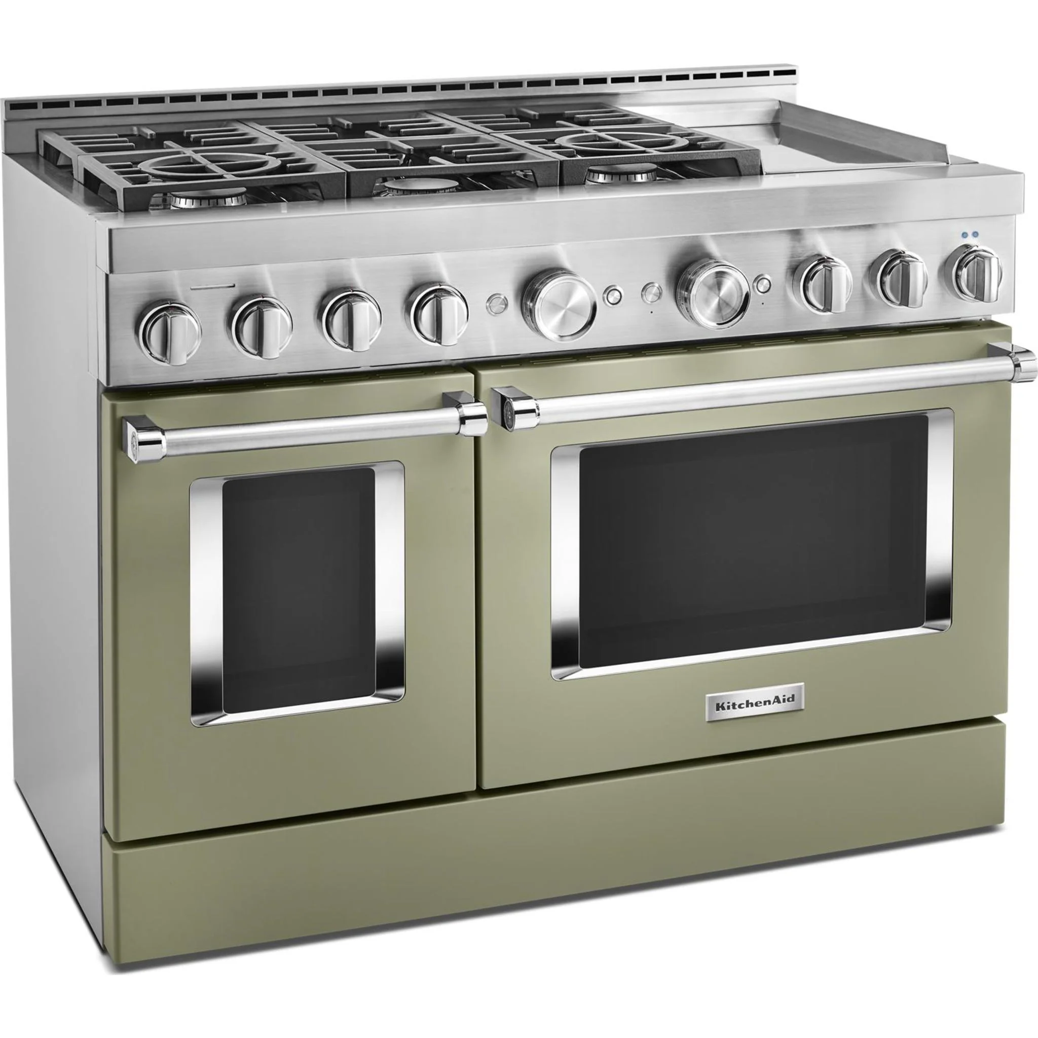 KitchenAid  48'' Smart Commercial-Style Gas Range with Griddle - Avocado Cream (KFGC558JAV) - Image 41