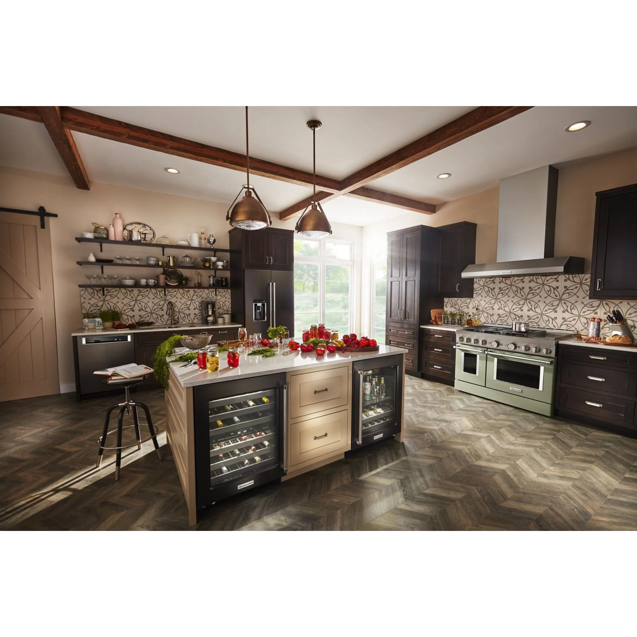 KitchenAid  48'' Smart Commercial-Style Gas Range with Griddle - Avocado Cream (KFGC558JAV) - Image 43