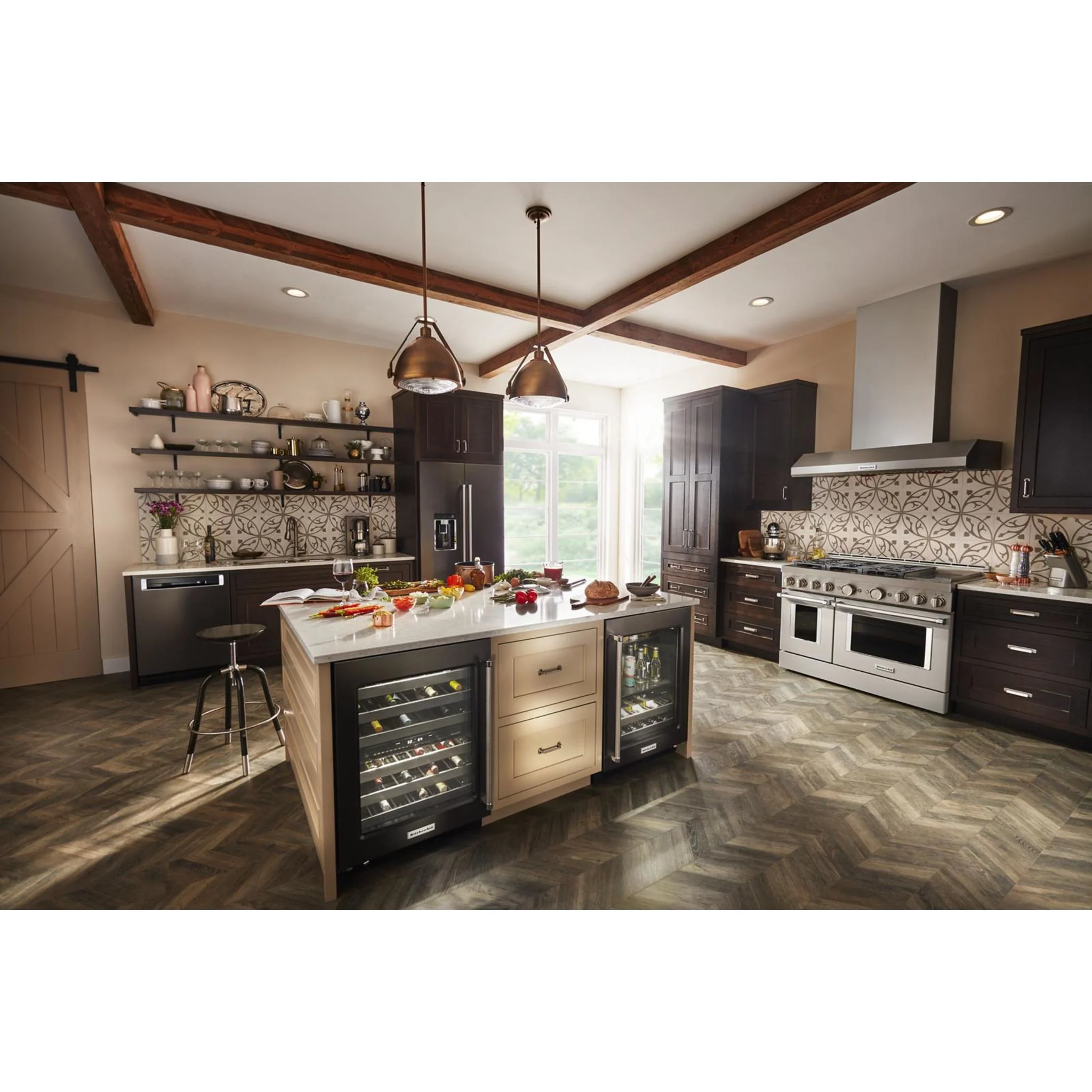 KitchenAid  48'' Smart Commercial-Style Gas Range with Griddle - Milkshake (KFGC558JMH) - Image 13