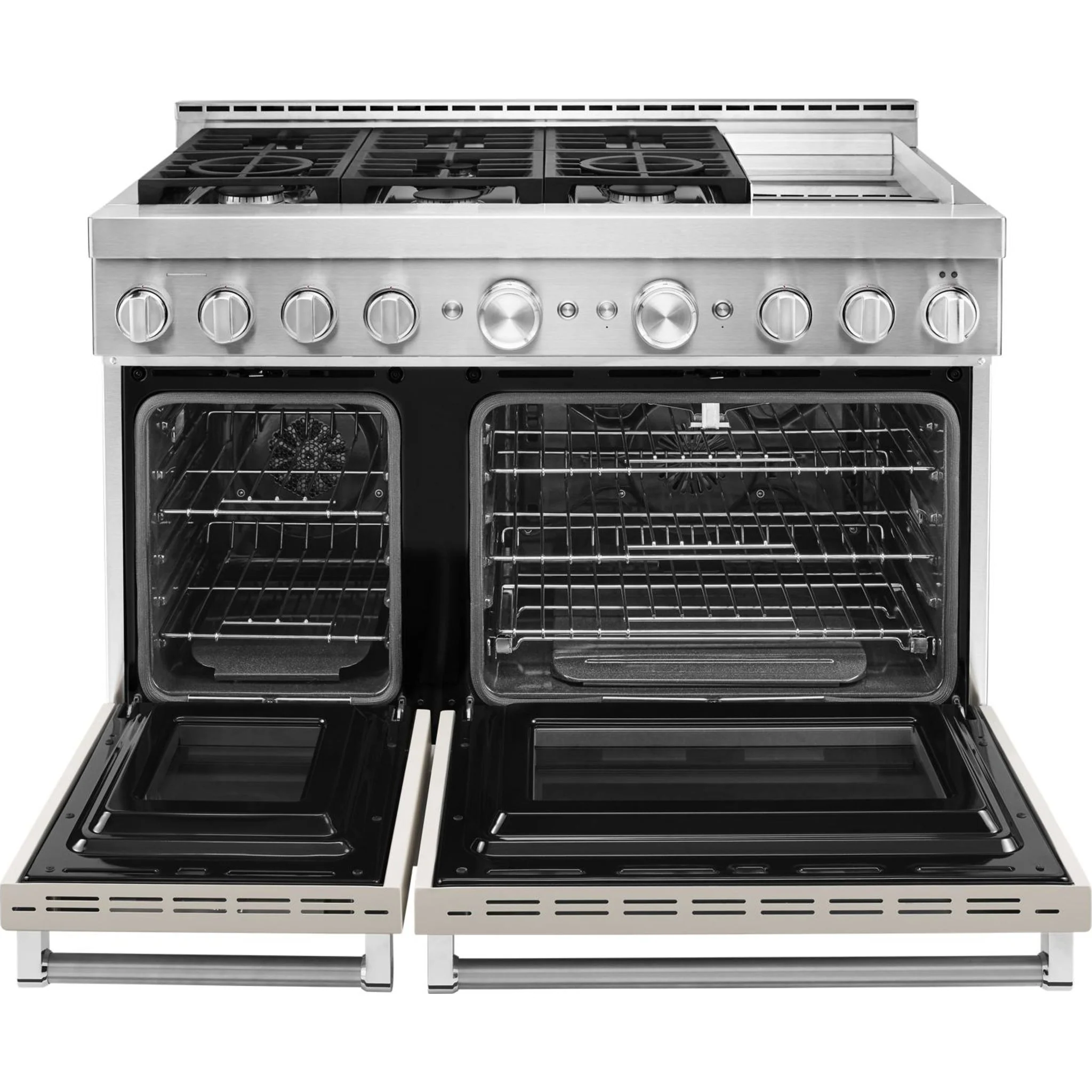 KitchenAid  48'' Smart Commercial-Style Gas Range with Griddle - Milkshake (KFGC558JMH) - Image 19