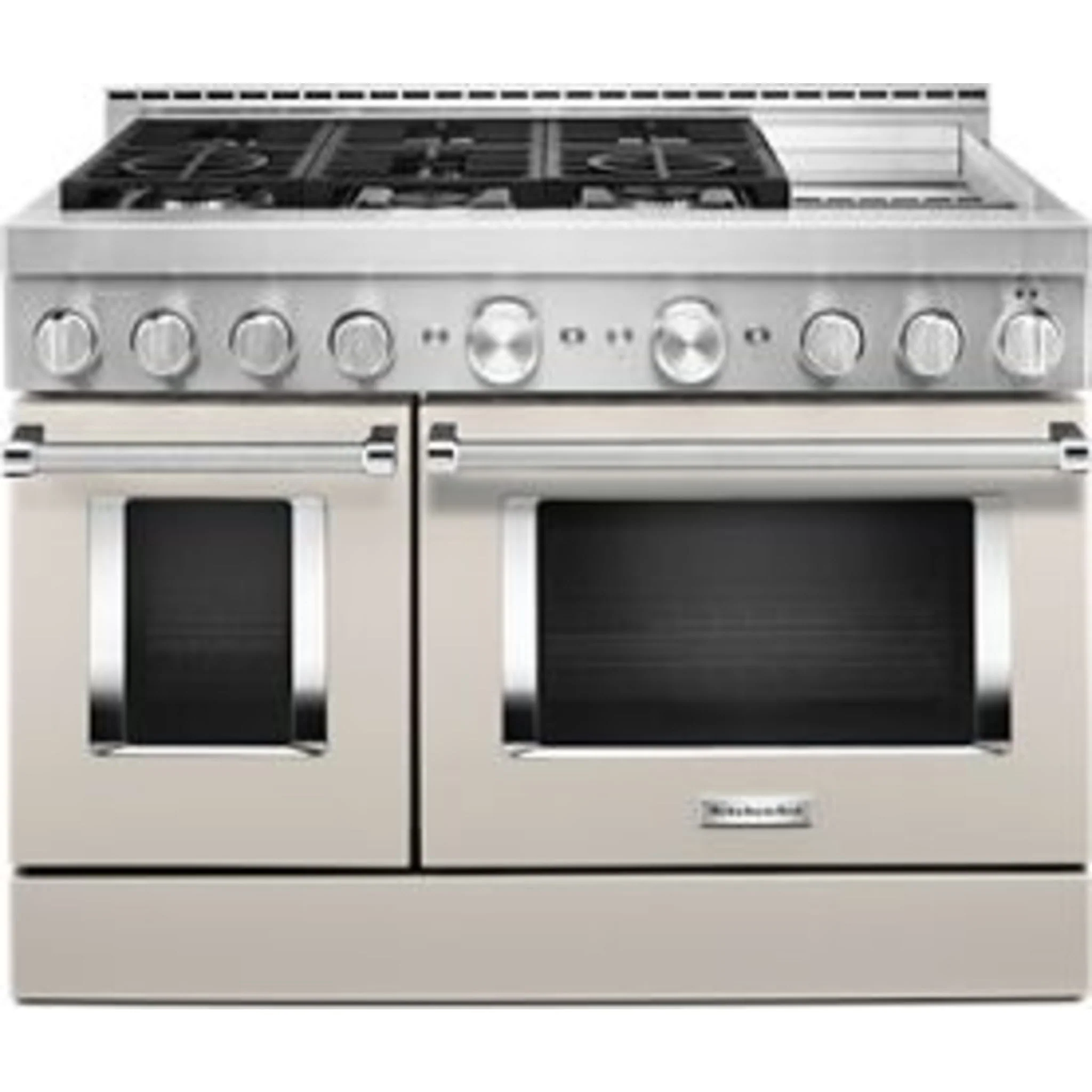 KitchenAid  48'' Smart Commercial-Style Gas Range with Griddle - Milkshake (KFGC558JMH) - Image 52