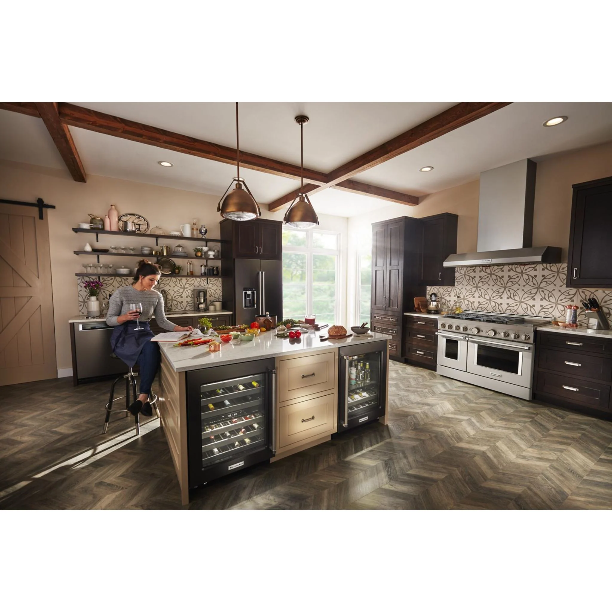 KitchenAid  48'' Smart Commercial-Style Gas Range with Griddle - Milkshake (KFGC558JMH) - Image 53