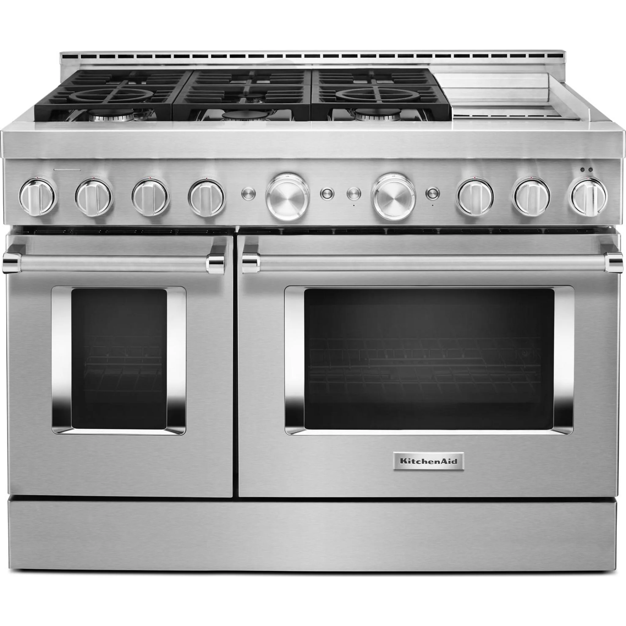 KitchenAid  48'' Smart Commercial-Style Gas Range with Griddle - Stainless Steel (KFGC558JSS) - Image 2