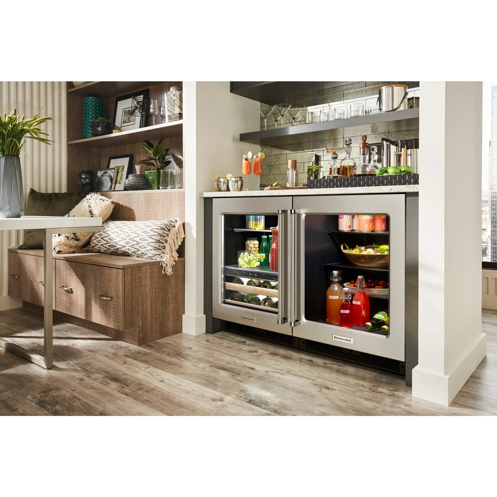 KitchenAid 24" Beverage Center with Glass Door and Wood-Front Racks - Stainless Steel (KUBL214KSB) - Image 10