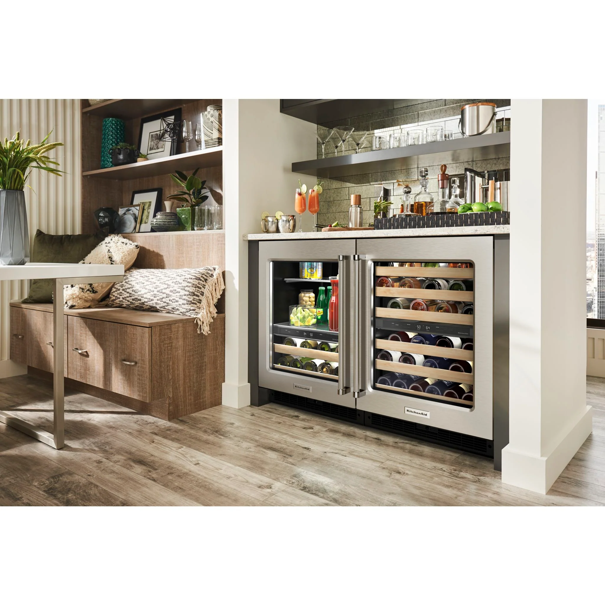 KitchenAid 24" Beverage Center with Glass Door and Wood-Front Racks - Stainless Steel (KUBL214KSB) - Image 12