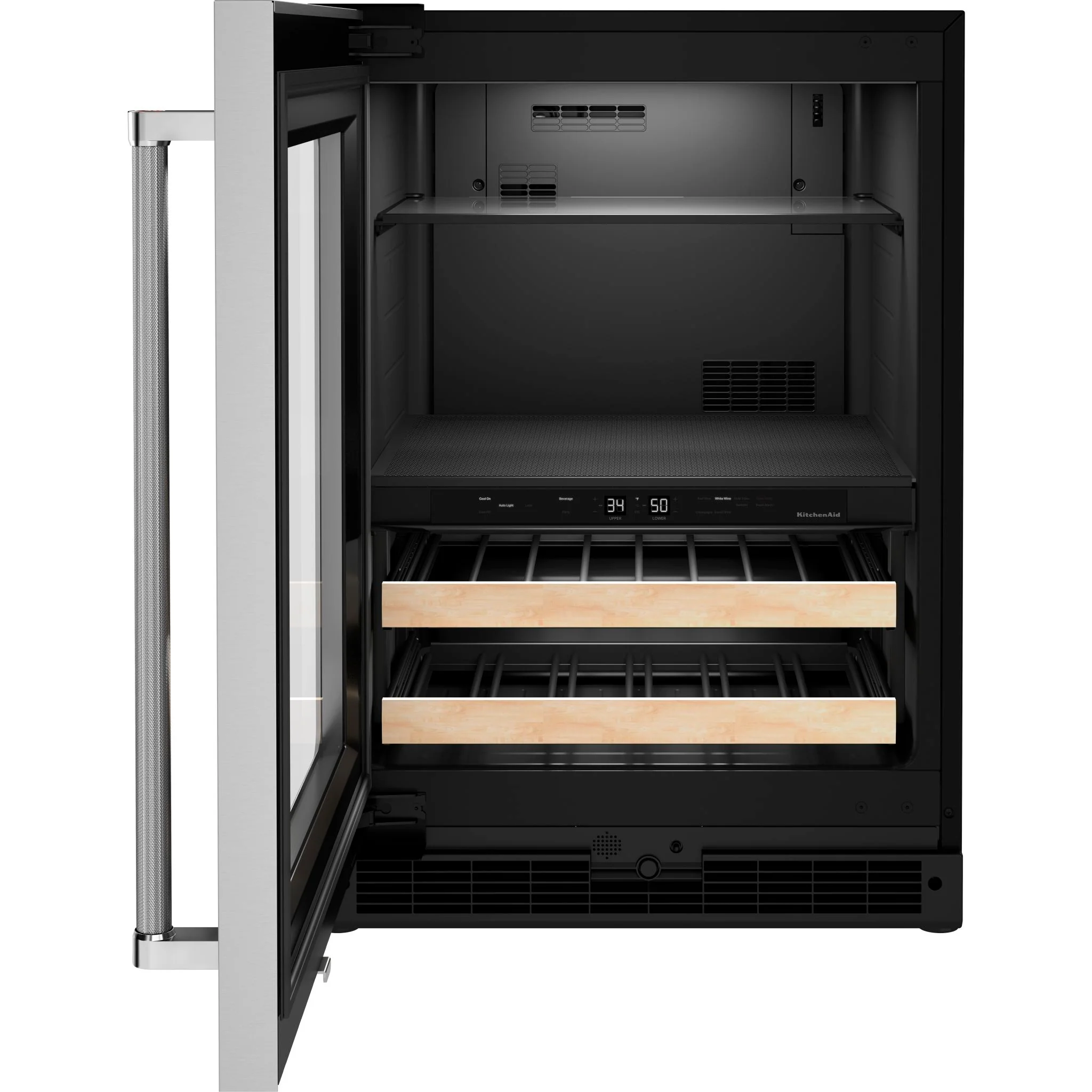 KitchenAid 24" Beverage Center with Glass Door and Wood-Front Racks - Stainless Steel (KUBL214KSB) - Image 4