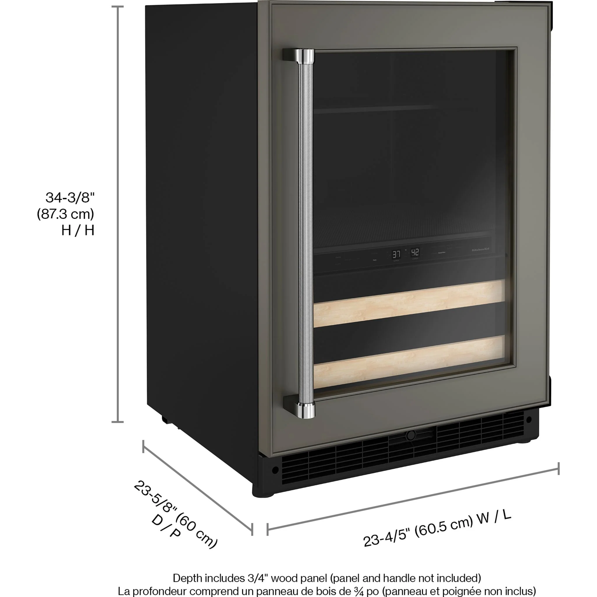 KitchenAid 24" Panel-Ready Beverage Center with Wood-Front Racks -Panel Ready (KUBR214KPA) - Image 3