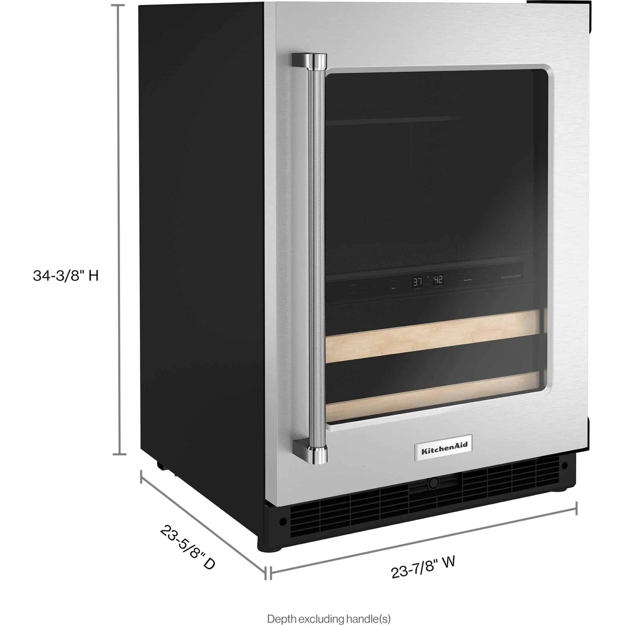 KitchenAid 24" Beverage Center with Glass Door and Wood-Front Racks - Stainless Steel (KUBR214KSB) - Image 6