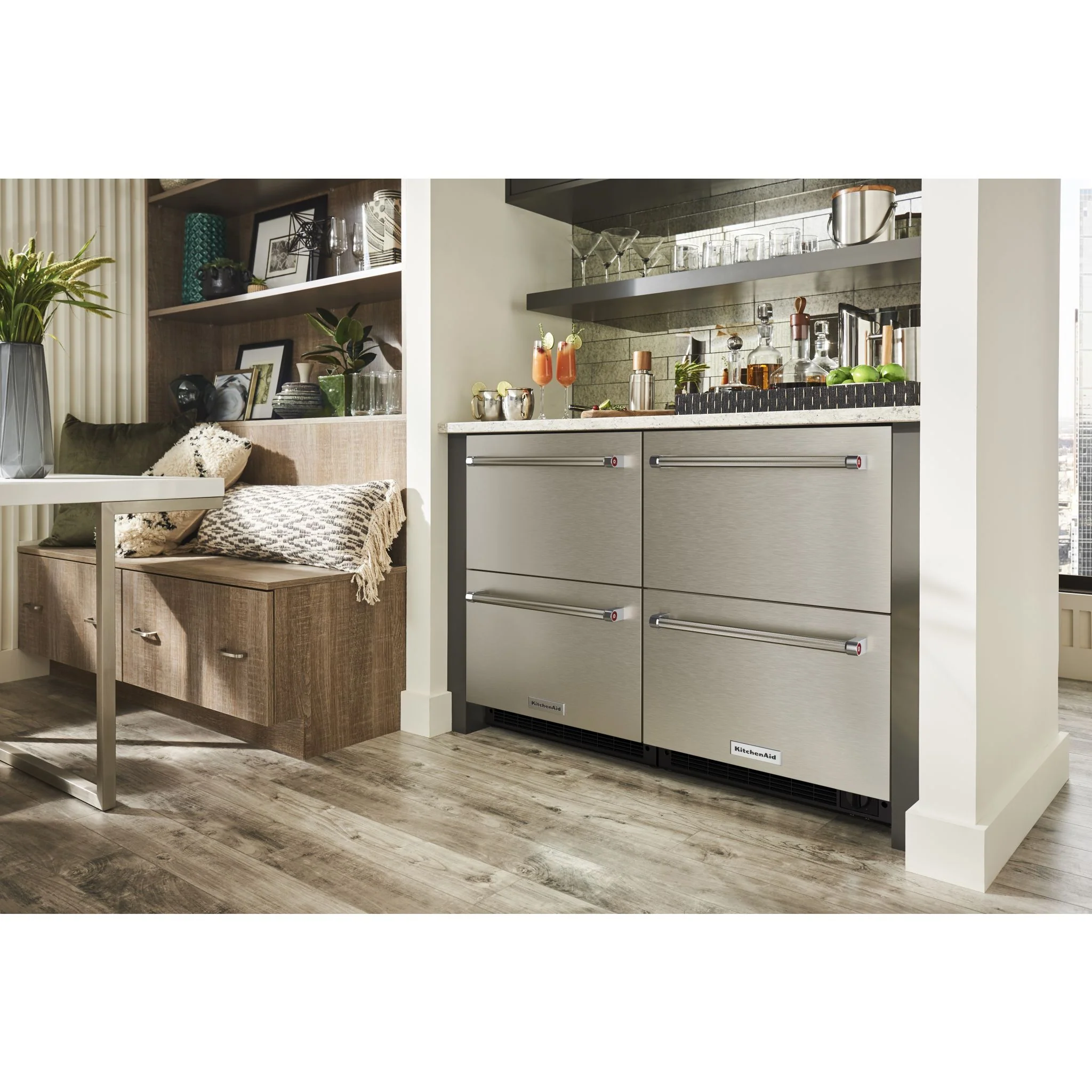 KitchenAid 24" Stainless Steel Undercounter Double-Drawer Refrigerator/Freezer -Stainless Steel (KUDF204KSB) - Image 9