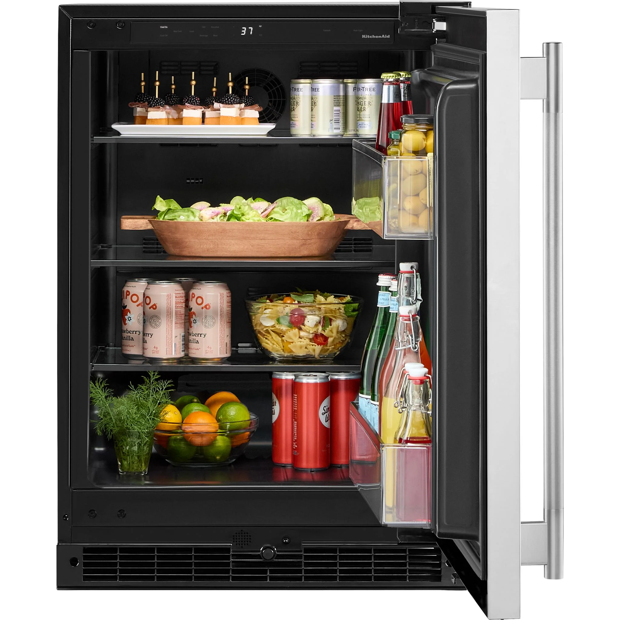 KitchenAid Beverage Cooler (KURR124SSB) - Black Cabinet/Stainless Doors - Image 5