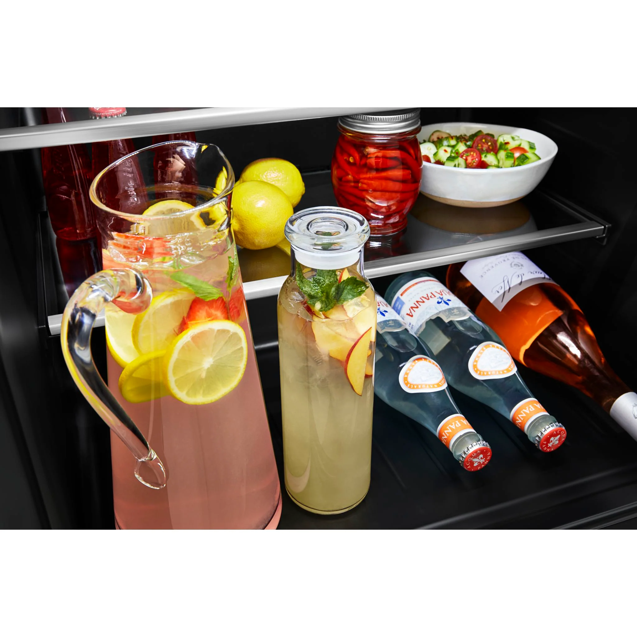 KitchenAid 24" Undercounter Refrigerator with Glass Door and Shelves with Metallic Accents and PrintShieldFinish -Black Stainless (KURR314KBS) - Image 7