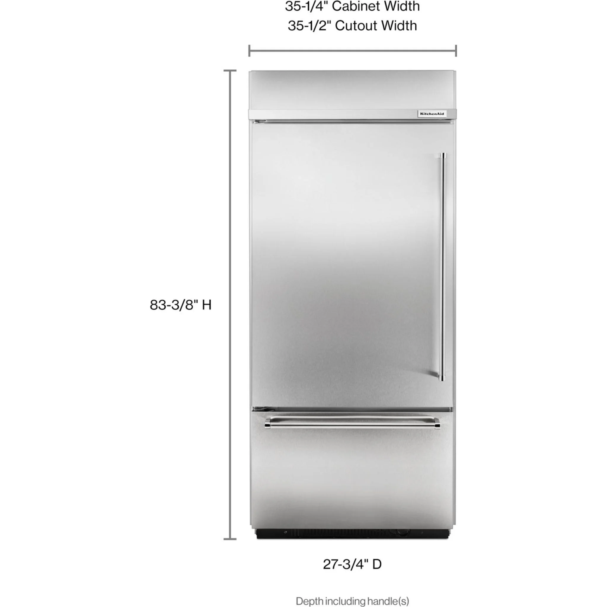 KitchenAid 20.9 cu.ft. 36" Width Built-In Stainless Bottom Mount Refrigerator with Platinum Interior Design - Stainless Steel (KBBL306ESS) - Image 18