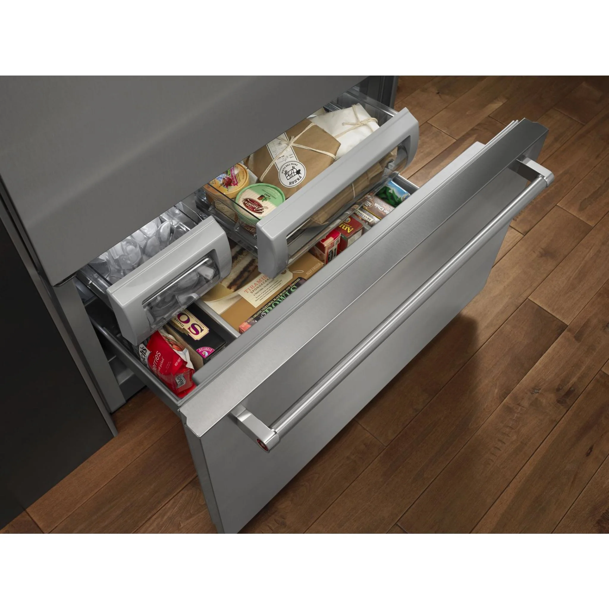 KitchenAid 20.9 cu.ft. 36" Width Built-In Stainless Bottom Mount Refrigerator with Platinum Interior Design - Stainless Steel (KBBL306ESS) - Image 24