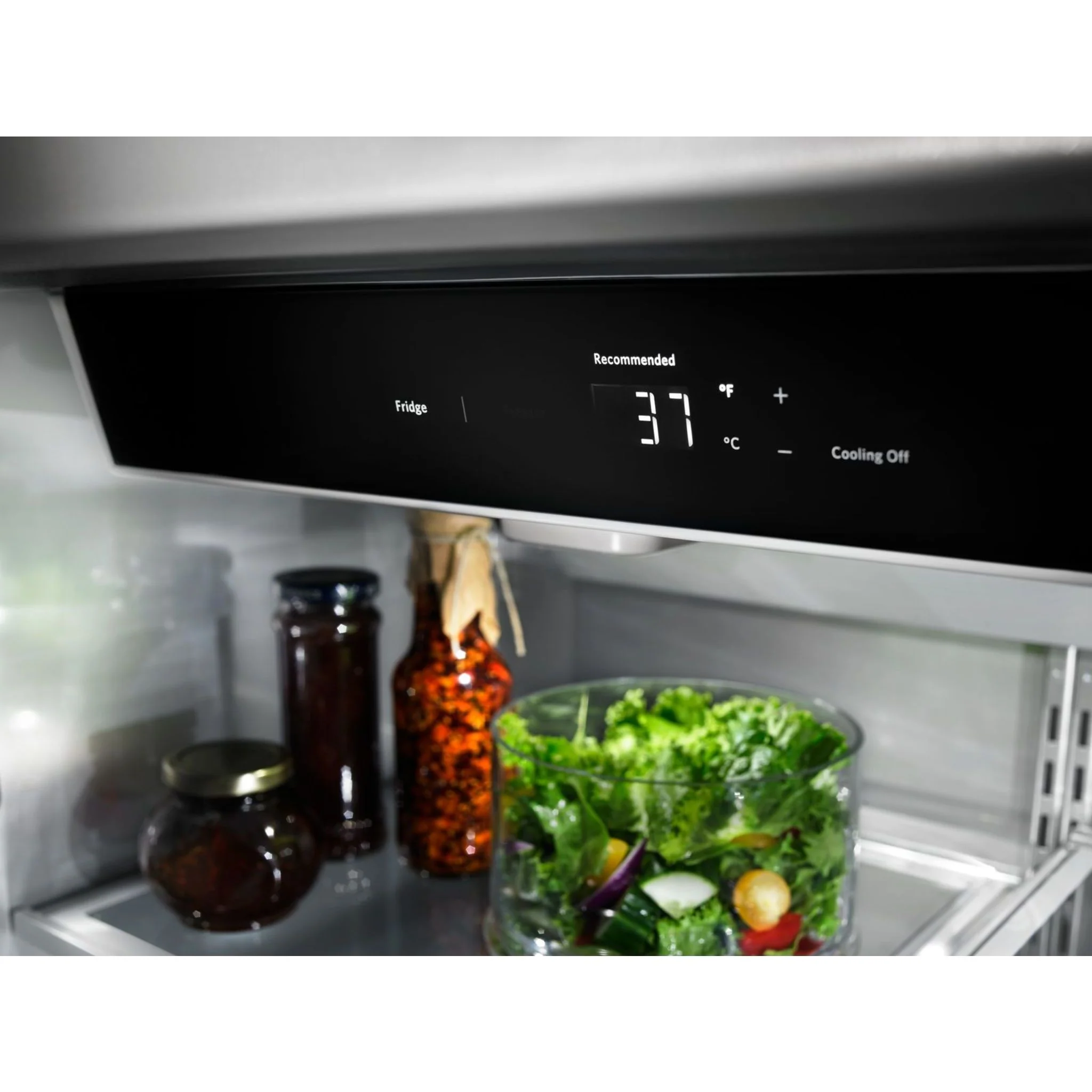KitchenAid 20.9 cu.ft. 36" Width Built-In Stainless Bottom Mount Refrigerator with Platinum Interior Design - Stainless Steel (KBBL306ESS) - Image 9